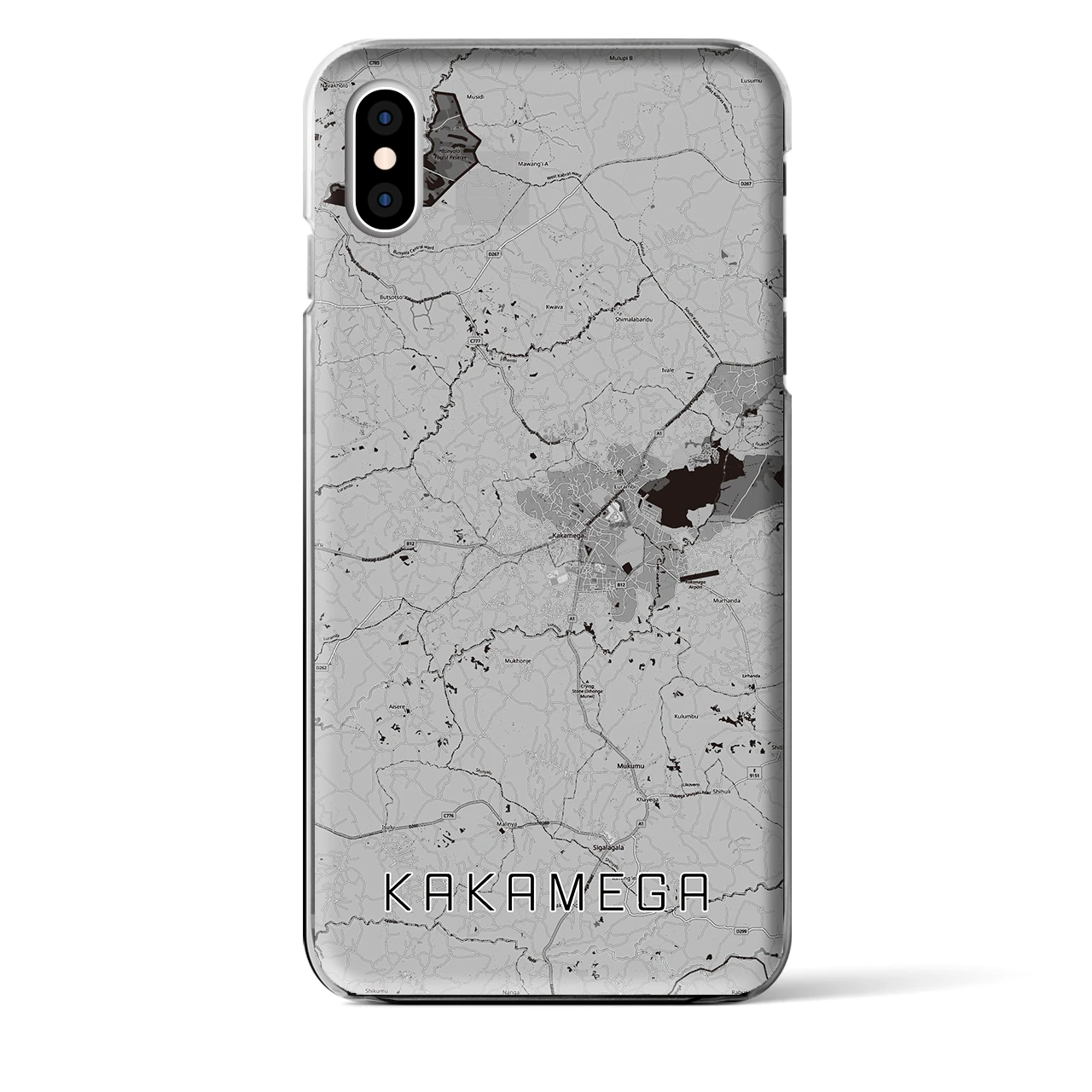 【カカメガ(ケニア)】地図柄iPhoneケース(クリアタイプ)