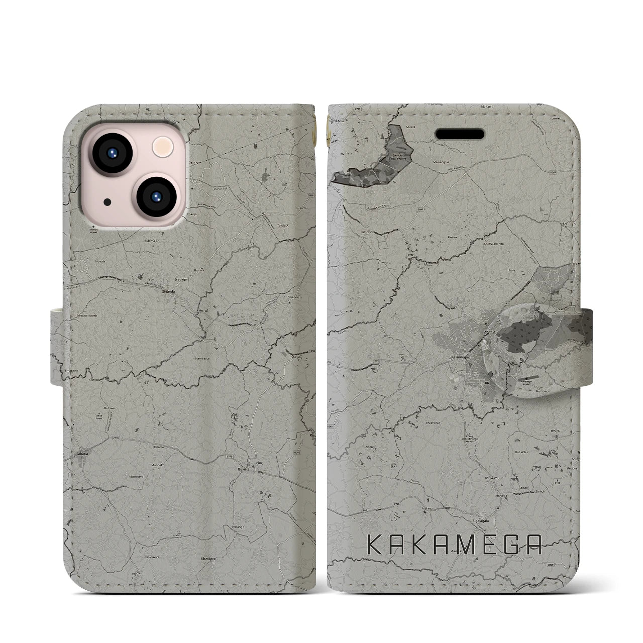 【カカメガ(ケニア)】地図柄iPhoneケース(手帳タイプ)