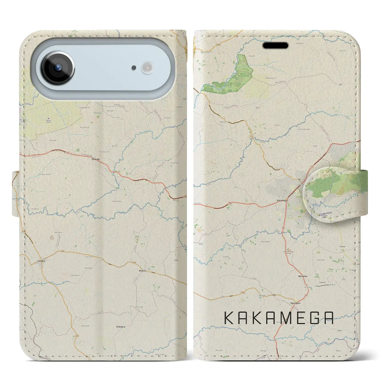 【カカメガ(ケニア)】地図柄iPhoneケース(手帳タイプ)