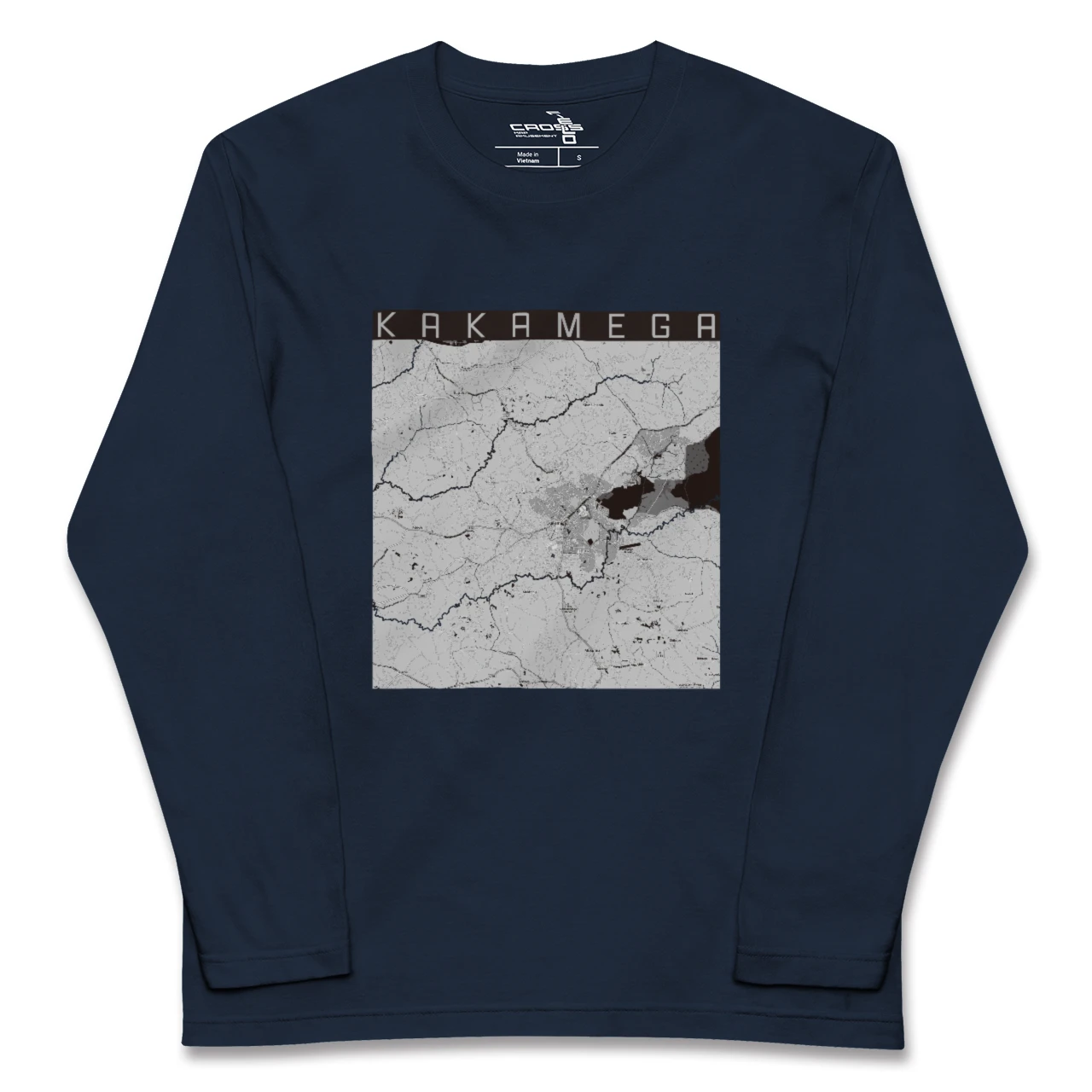【カカメガ(ケニア)】地図柄ロングスリーブTシャツ