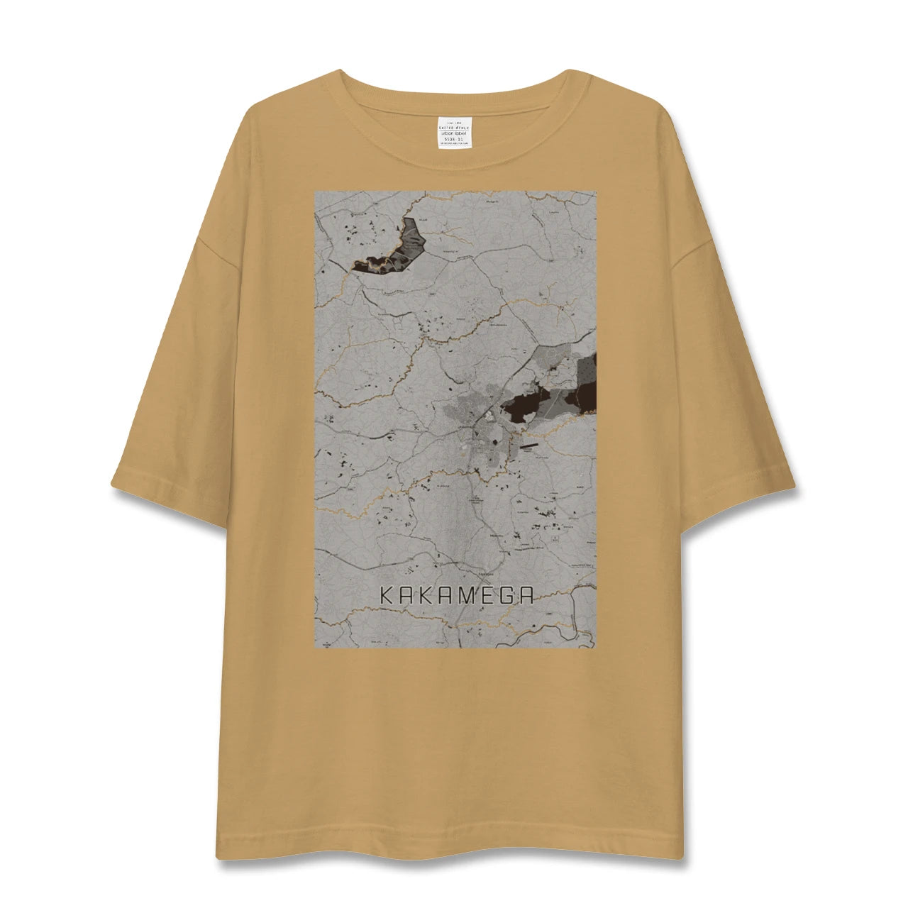 【カカメガ(ケニア)】地図柄ビッグシルエットTシャツ