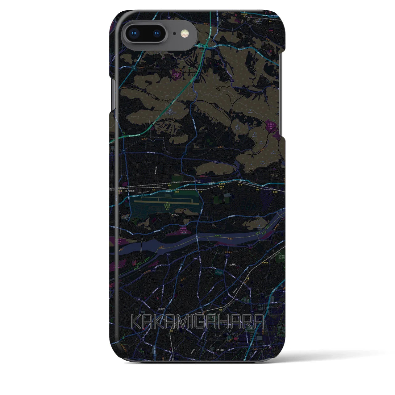 【各務原(岐阜県)】地図柄iPhoneケース(バックカバータイプ)