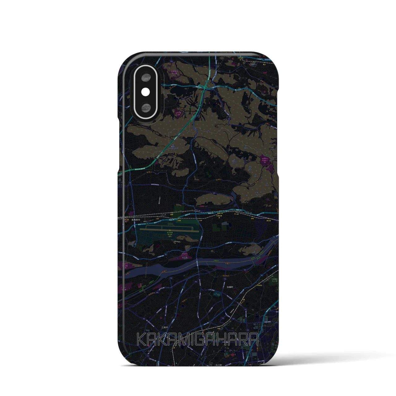 【各務原(岐阜県)】地図柄iPhoneケース(バックカバータイプ)
