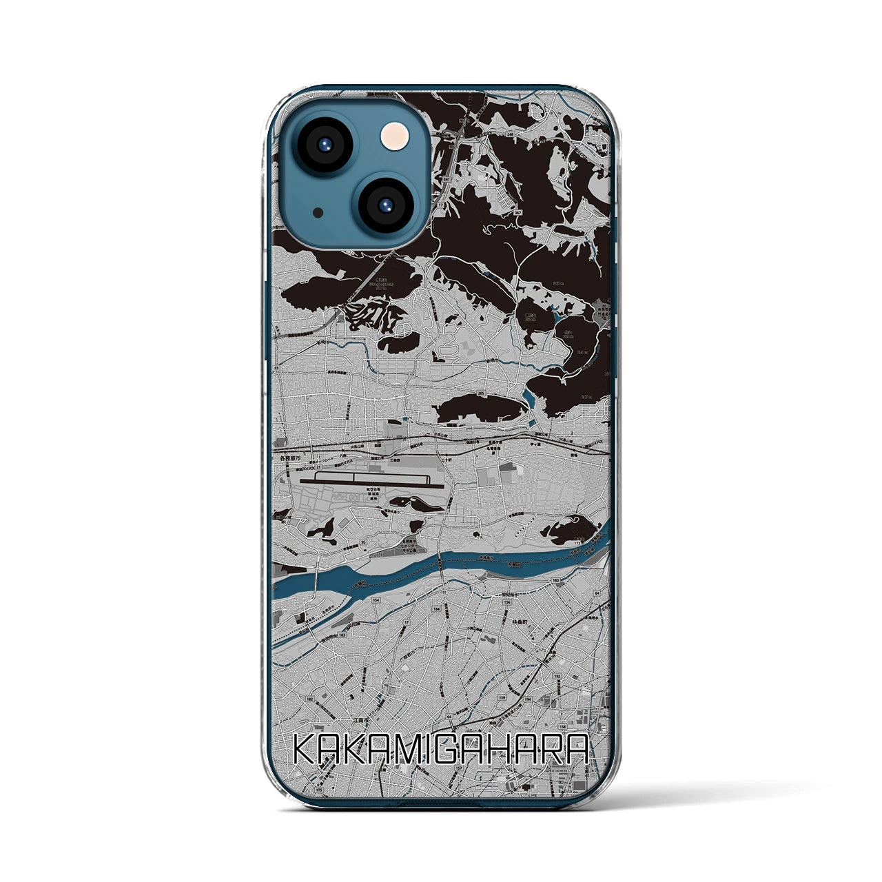 【各務原(岐阜県)】地図柄iPhoneケース(クリアタイプ)