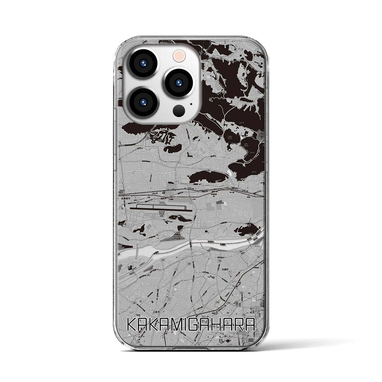 【各務原(岐阜県)】地図柄iPhoneケース(クリアタイプ)