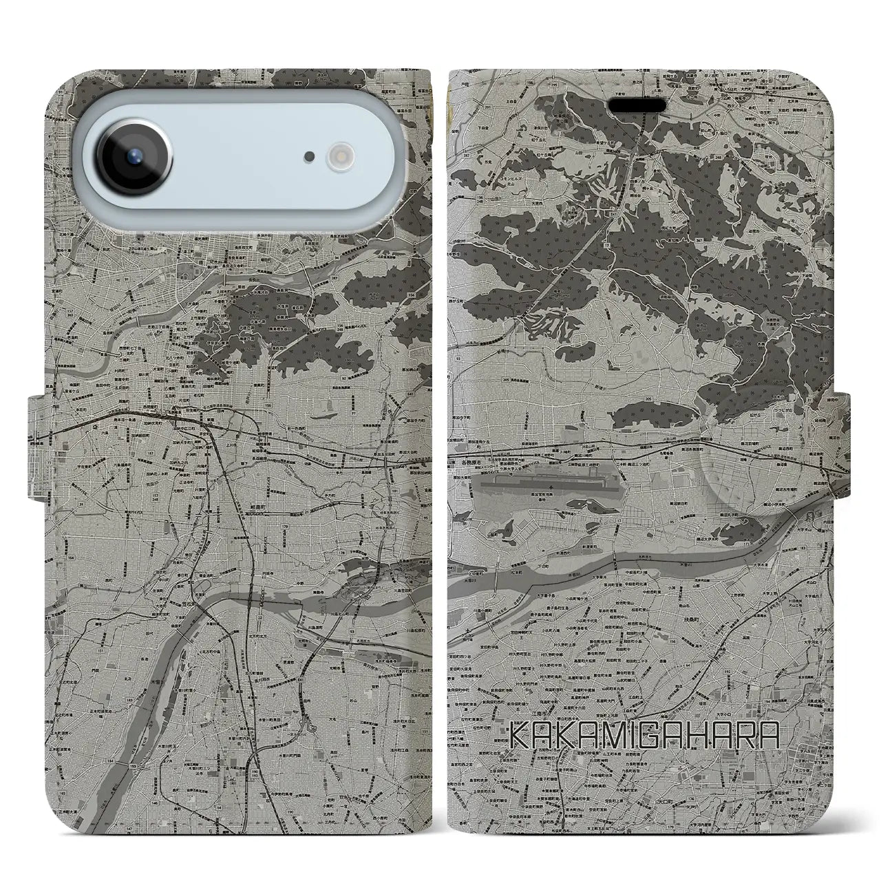 【各務原(岐阜県)】地図柄iPhoneケース(手帳タイプ)