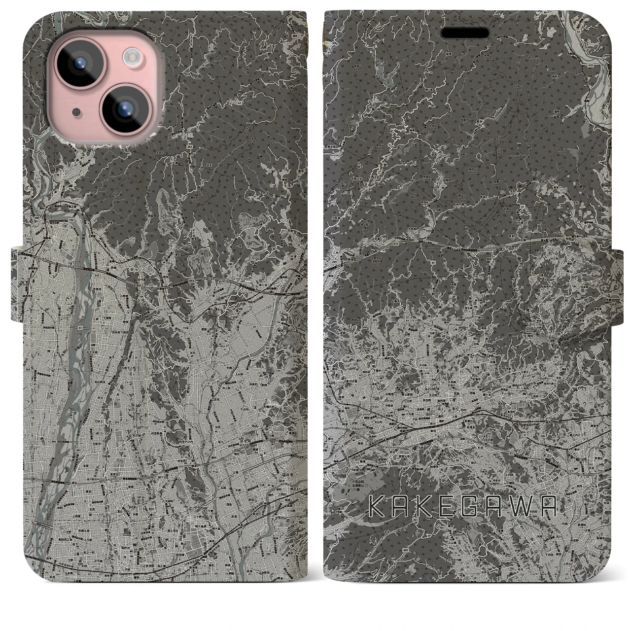 【掛川2(静岡県)】地図柄iPhoneケース(手帳タイプ)