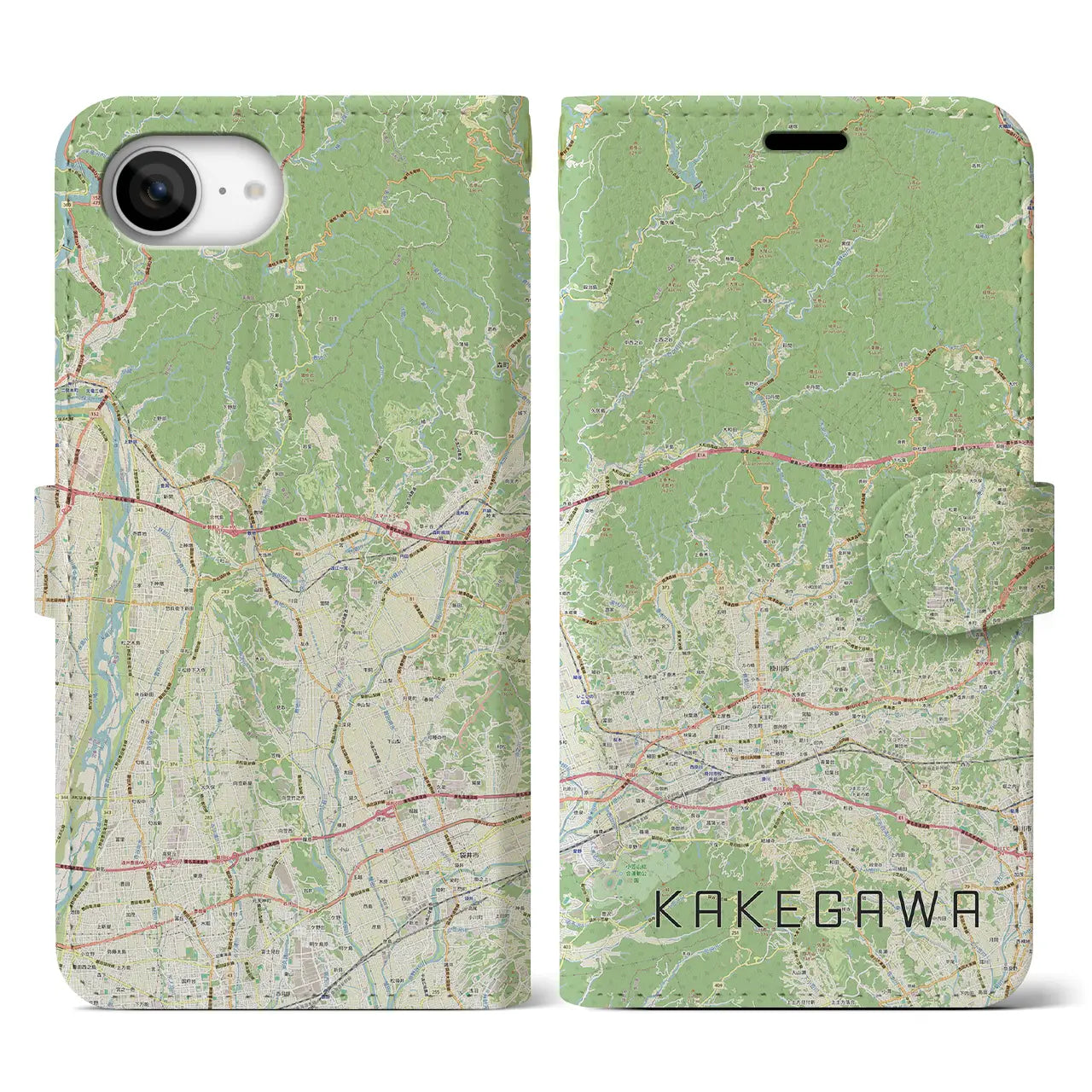 【掛川2(静岡県)】地図柄iPhoneケース(手帳タイプ)