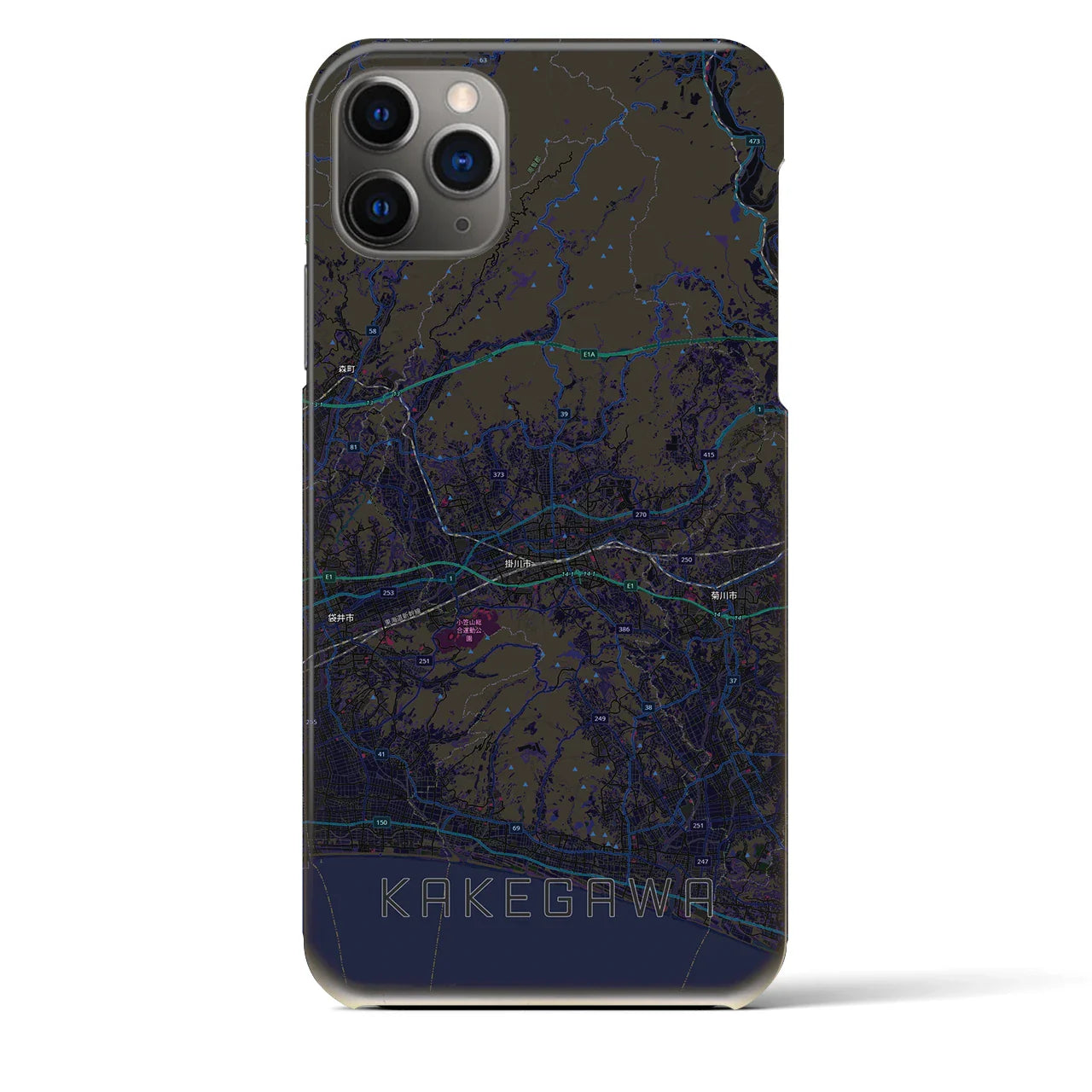 【掛川3(静岡県)】地図柄iPhoneケース(バックカバータイプ)