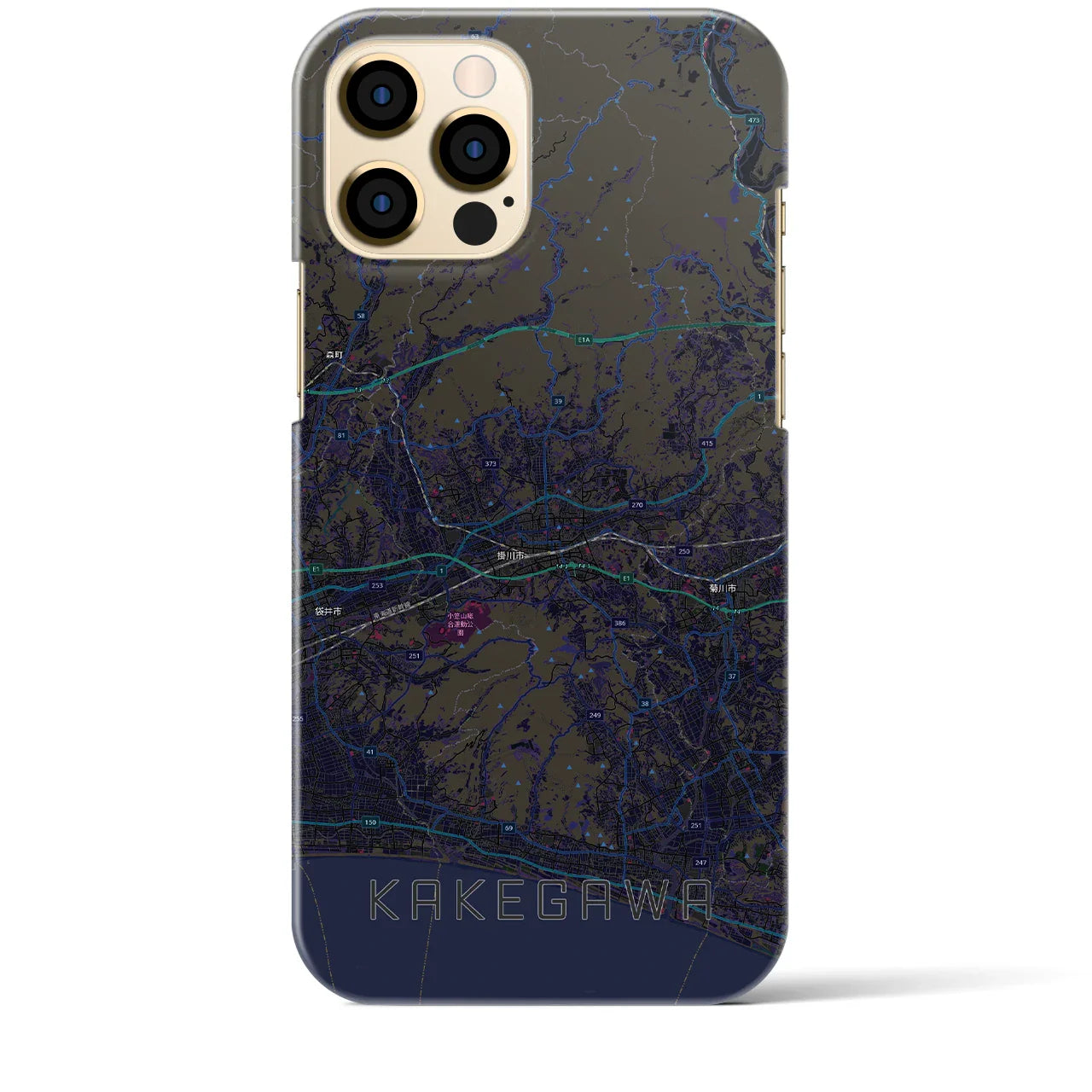 【掛川3(静岡県)】地図柄iPhoneケース(バックカバータイプ)