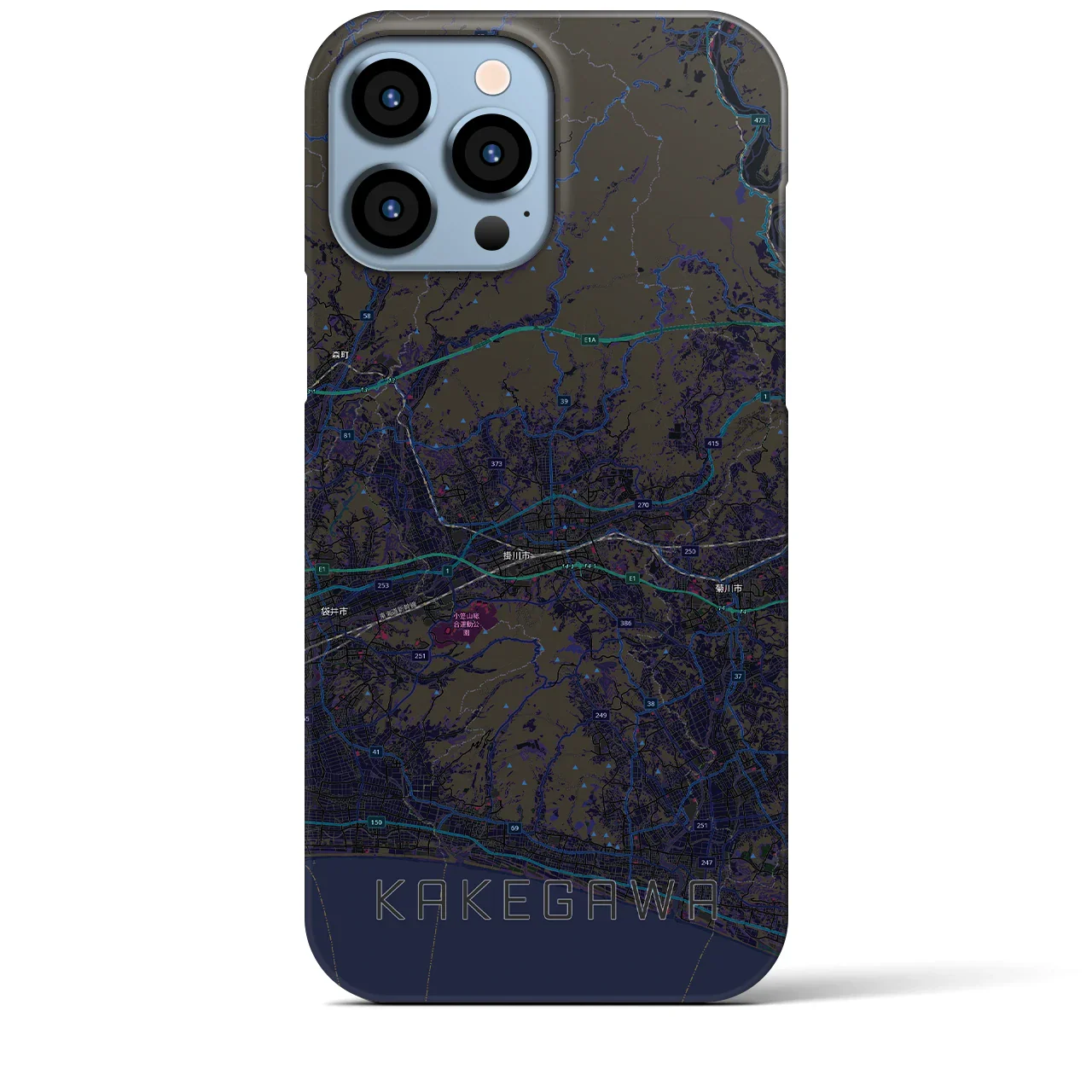 【掛川3(静岡県)】地図柄iPhoneケース(バックカバータイプ)