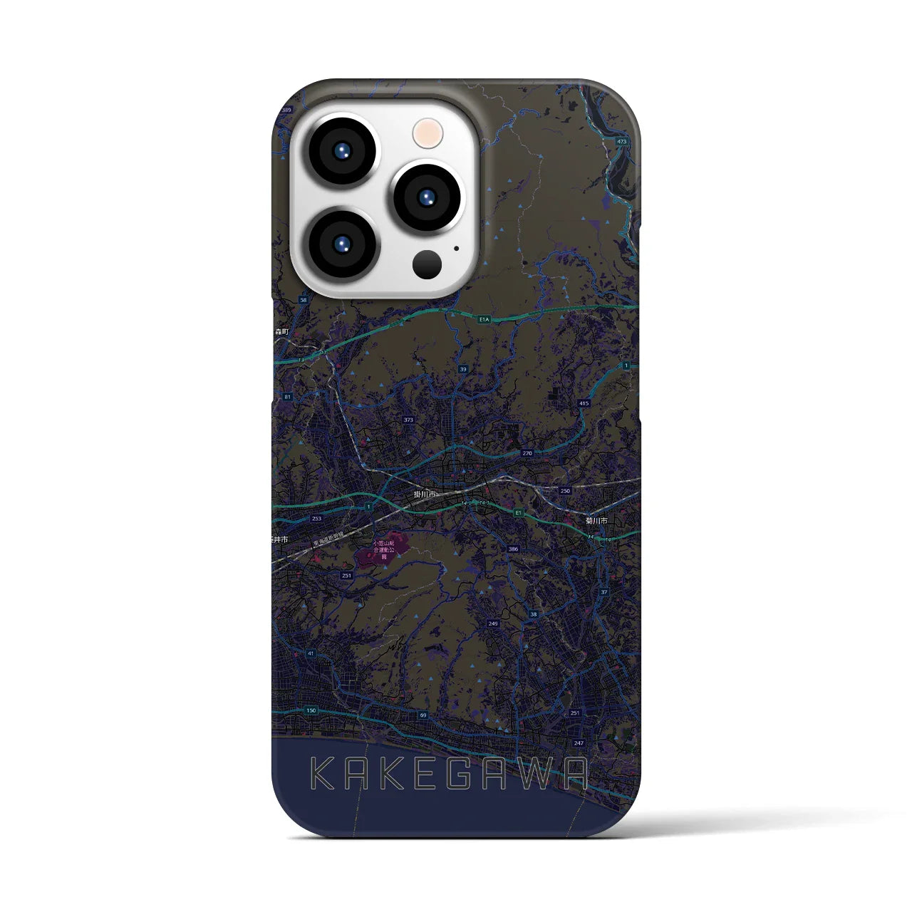 【掛川3(静岡県)】地図柄iPhoneケース(バックカバータイプ)