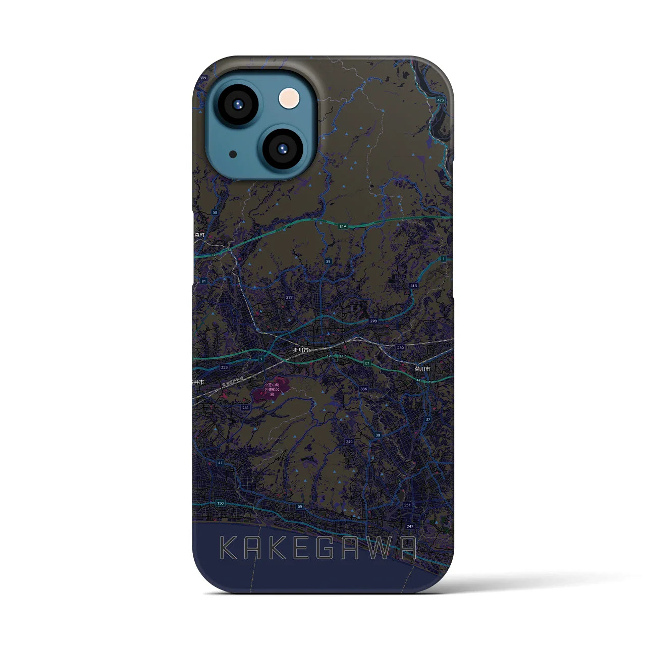 【掛川3(静岡県)】地図柄iPhoneケース(バックカバータイプ)