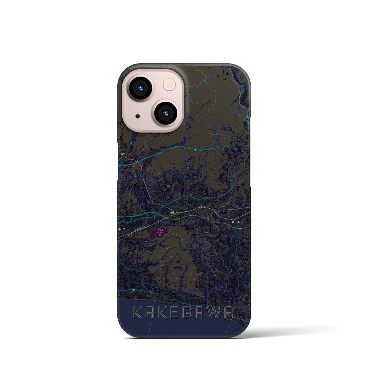 【掛川3(静岡県)】地図柄iPhoneケース(バックカバータイプ)