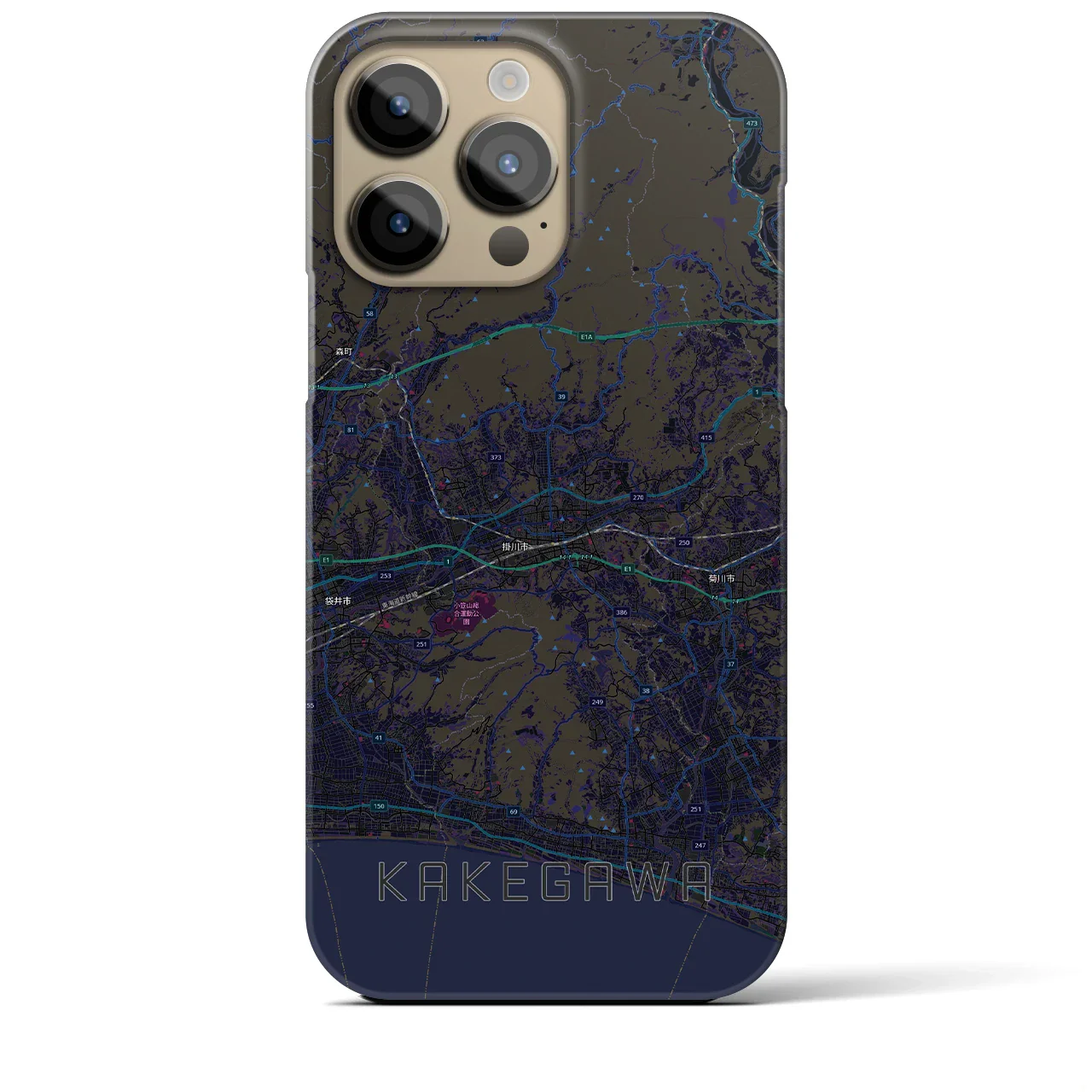 【掛川3(静岡県)】地図柄iPhoneケース(バックカバータイプ)