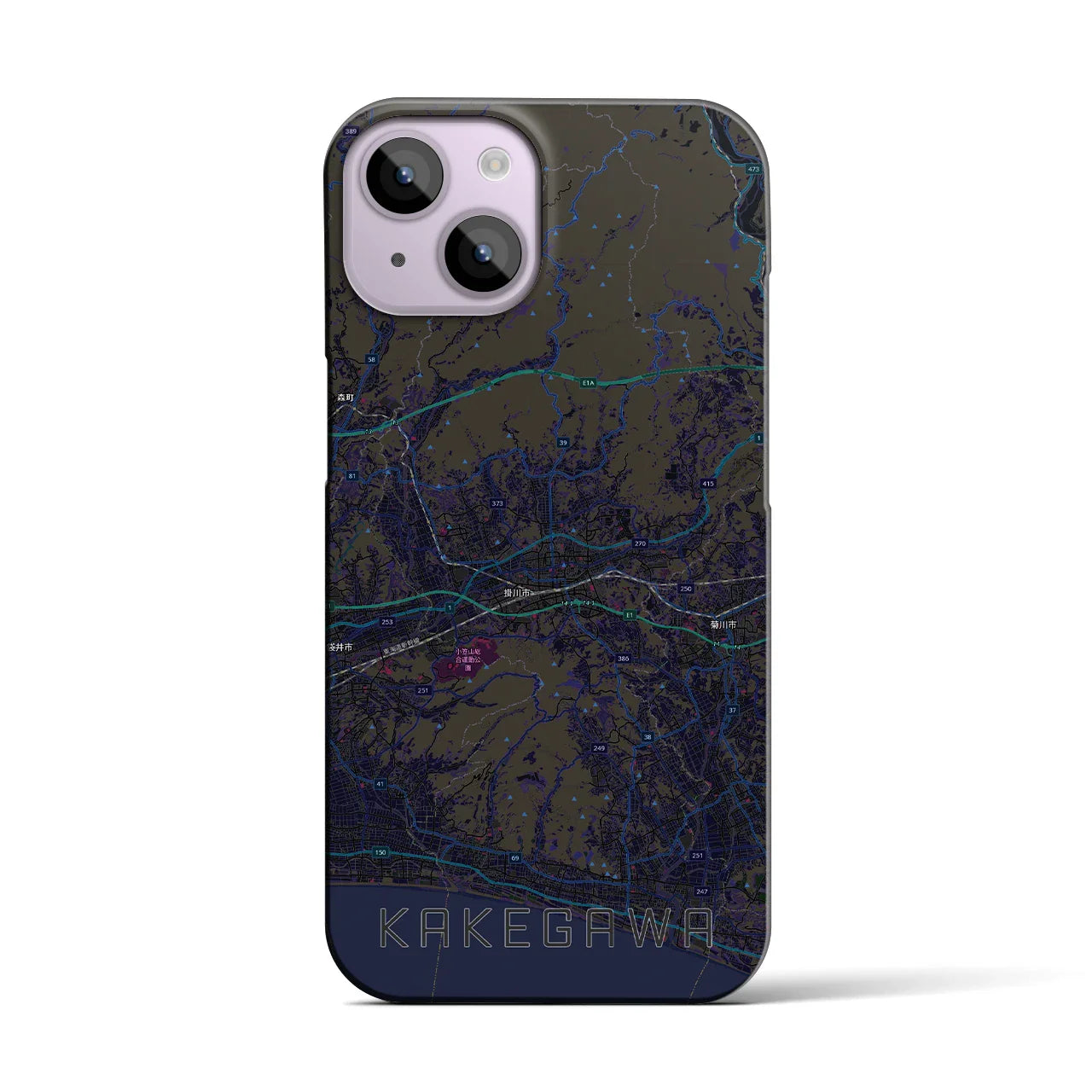 【掛川3(静岡県)】地図柄iPhoneケース(バックカバータイプ)