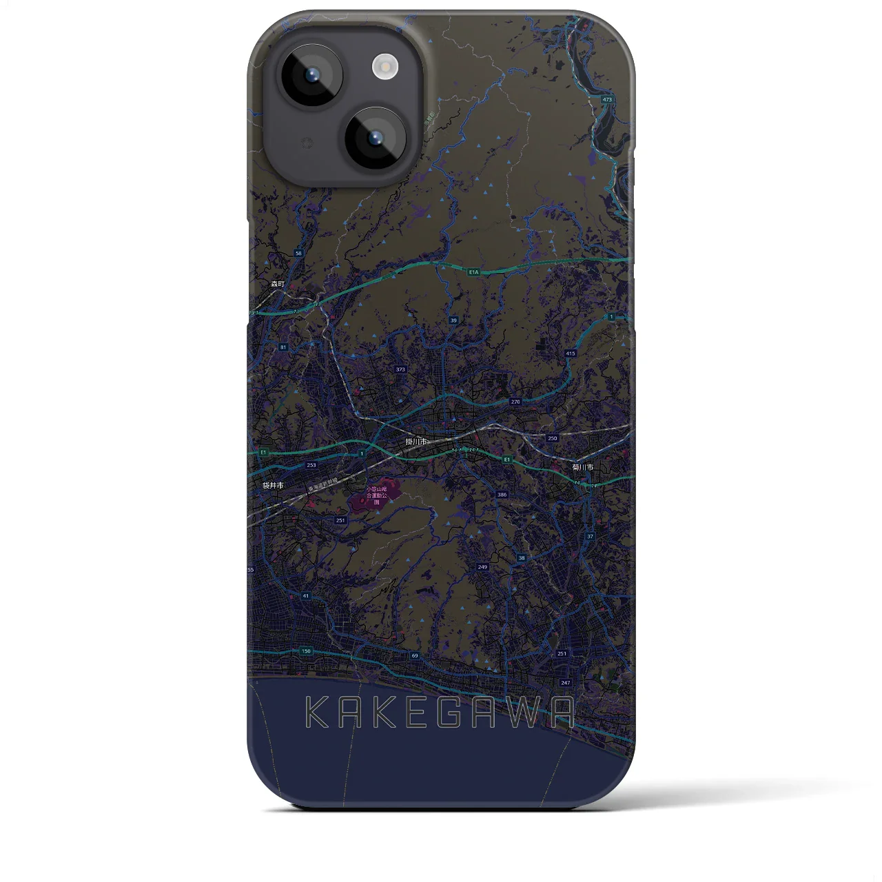 【掛川3(静岡県)】地図柄iPhoneケース(バックカバータイプ)