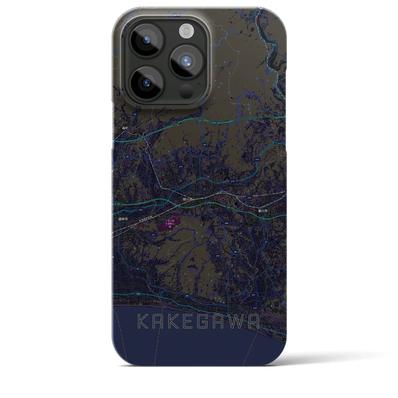 【掛川3(静岡県)】地図柄iPhoneケース(バックカバータイプ)