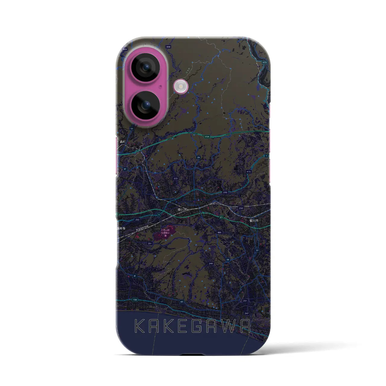 【掛川3(静岡県)】地図柄iPhoneケース(バックカバータイプ)