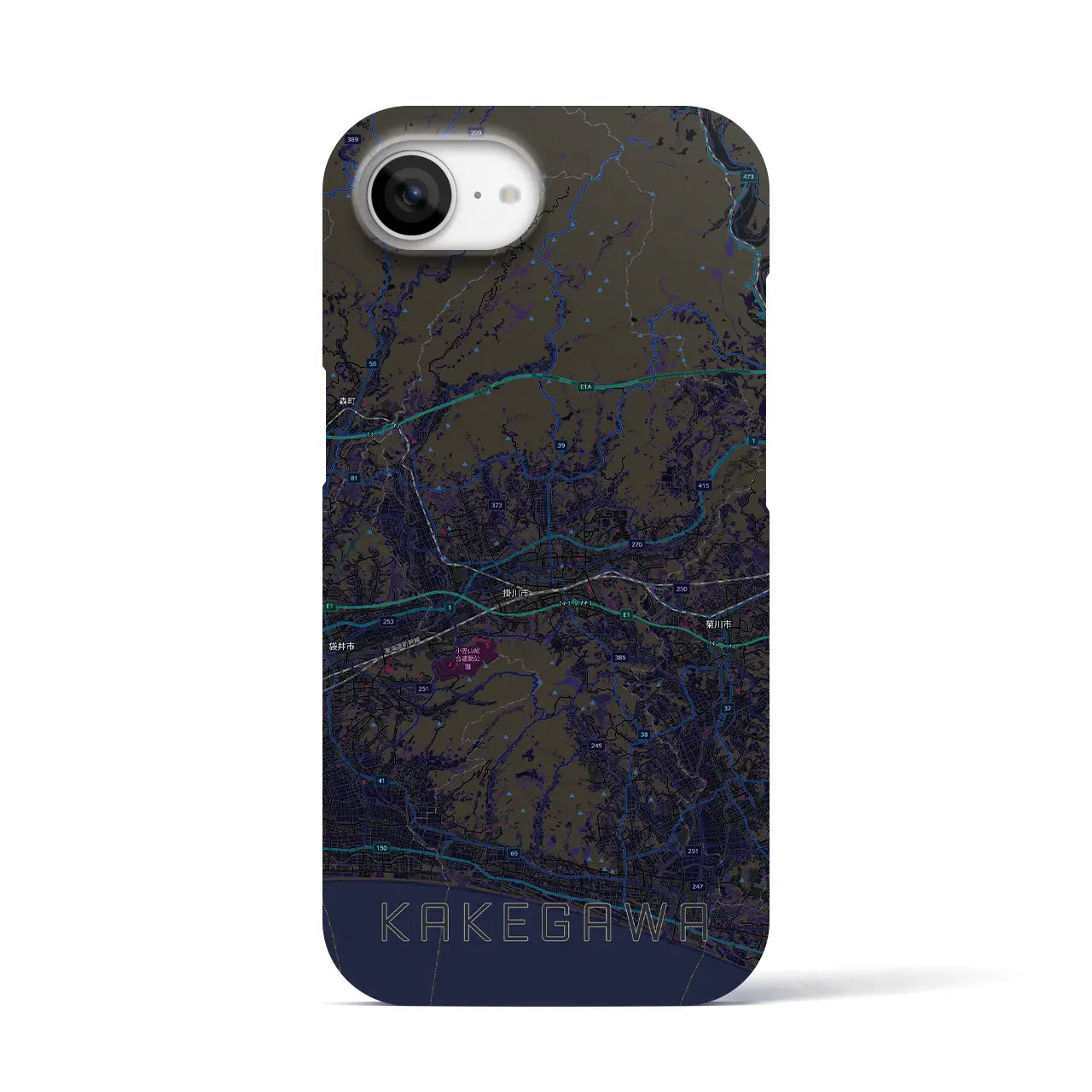 【掛川3(静岡県)】地図柄iPhoneケース(バックカバータイプ)