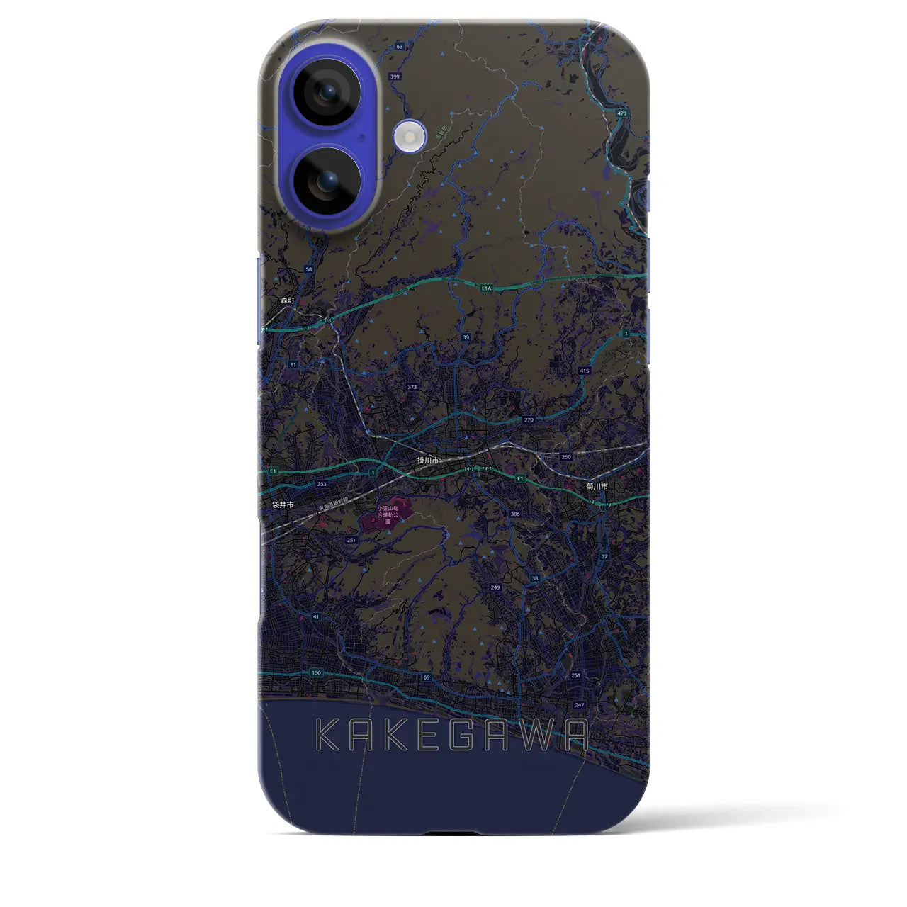 【掛川3(静岡県)】地図柄iPhoneケース(バックカバータイプ)