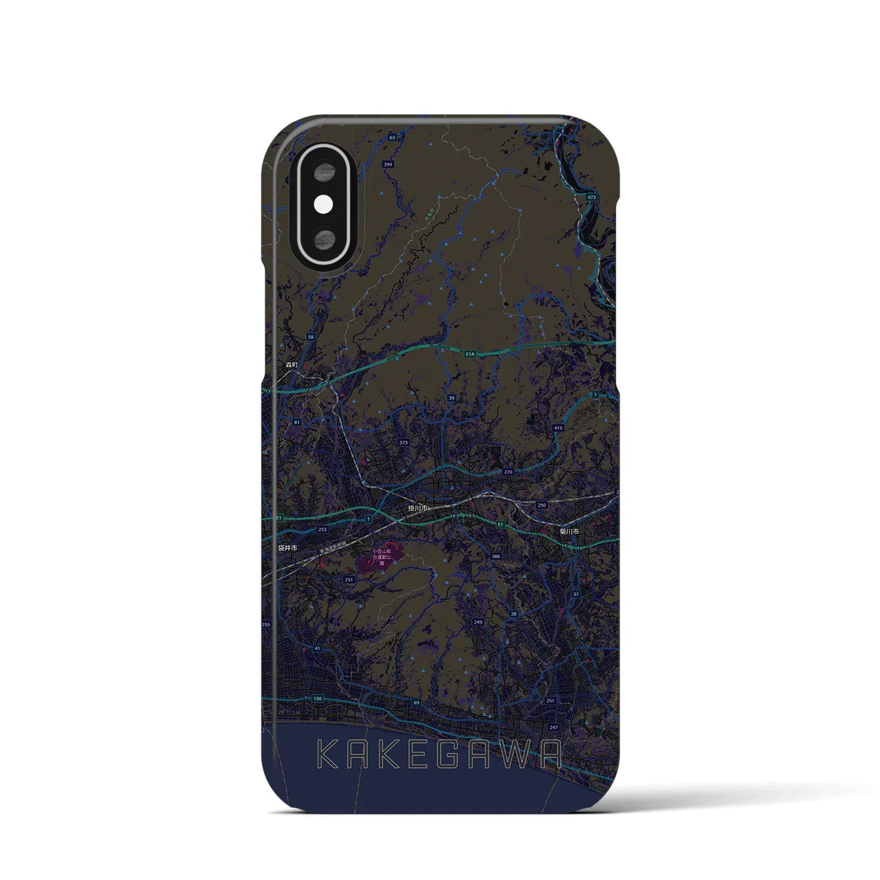 【掛川3(静岡県)】地図柄iPhoneケース(バックカバータイプ)