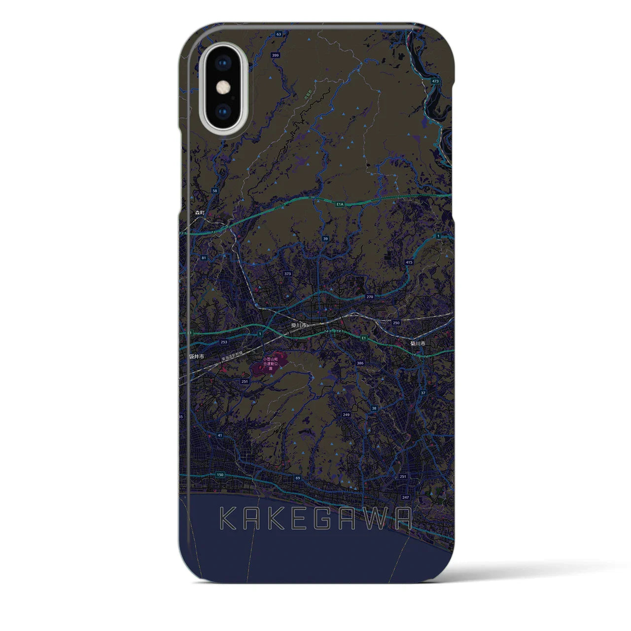 【掛川3(静岡県)】地図柄iPhoneケース(バックカバータイプ)