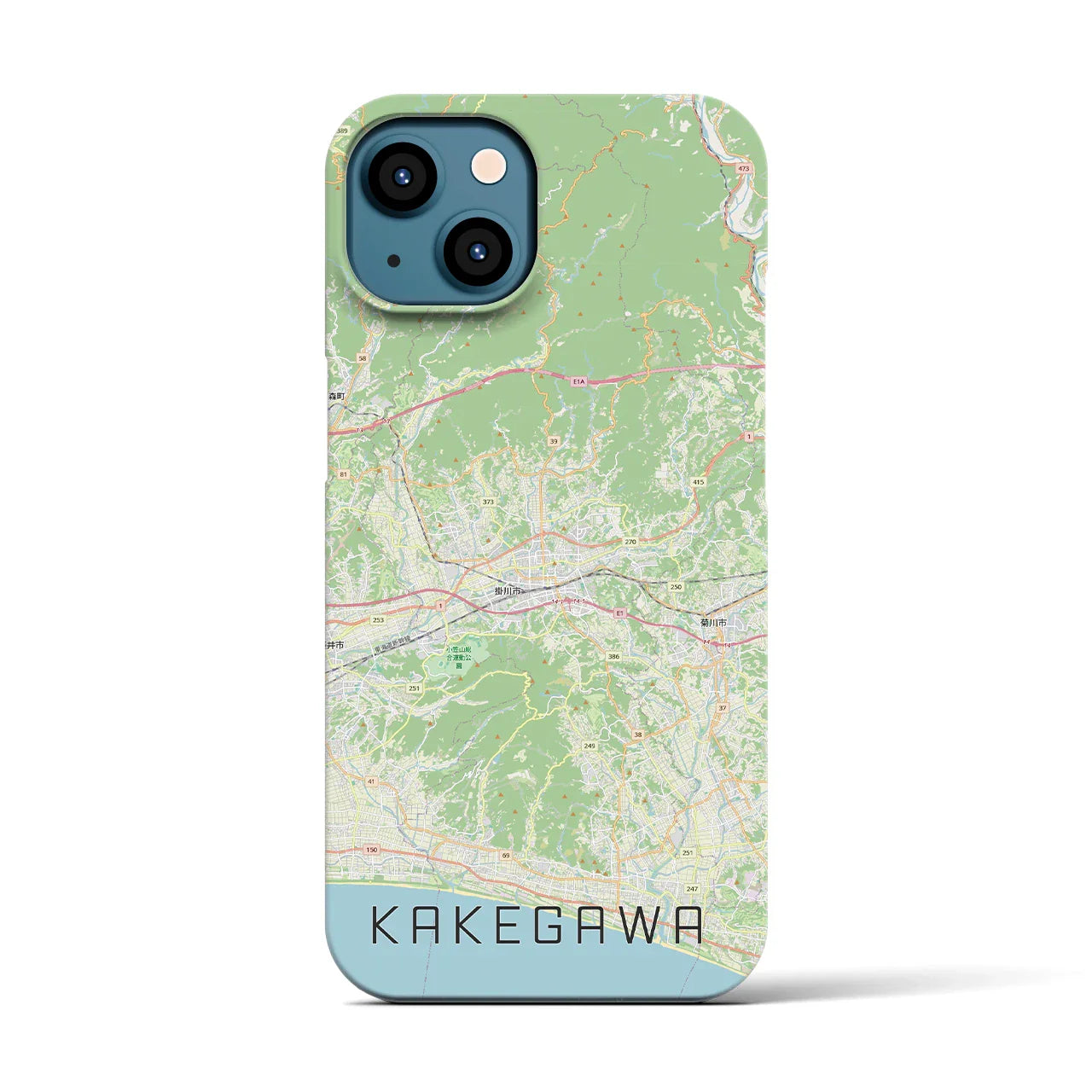 【掛川3(静岡県)】地図柄iPhoneケース(バックカバータイプ)