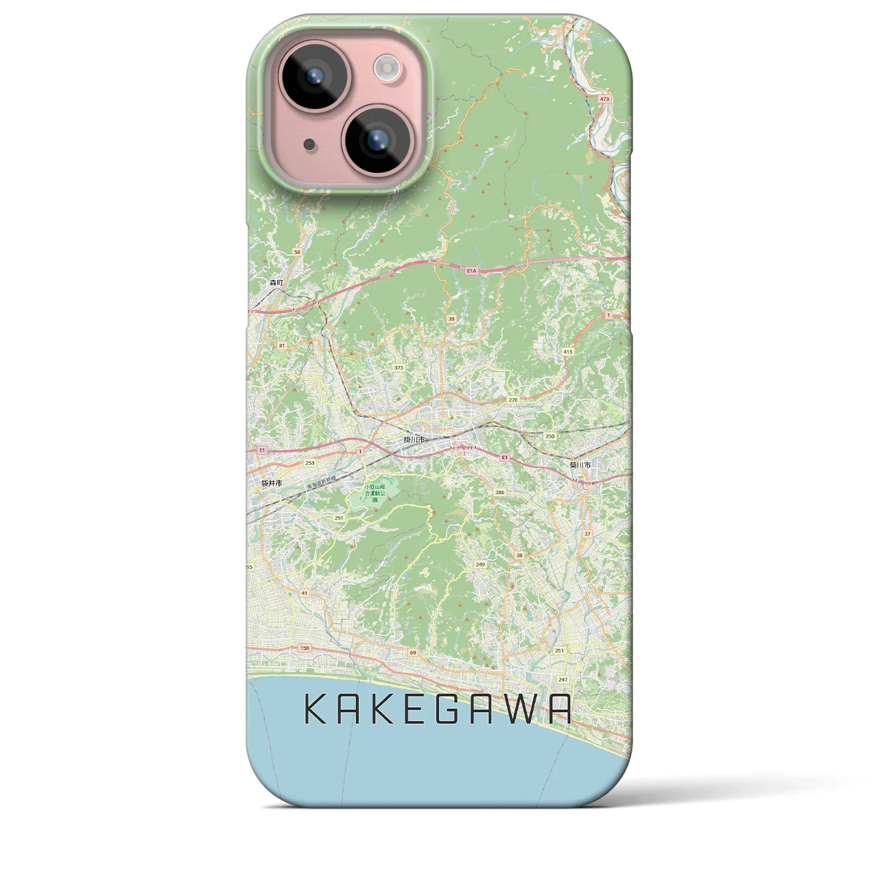 【掛川3(静岡県)】地図柄iPhoneケース(バックカバータイプ)