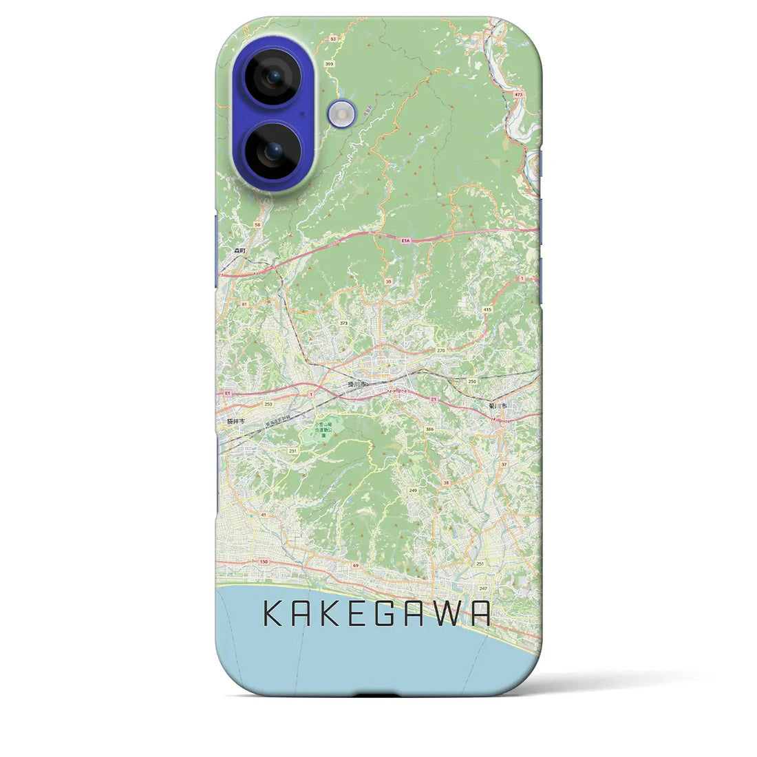 【掛川3(静岡県)】地図柄iPhoneケース(バックカバータイプ)ナチュラル・iPhone 16 Pro Max 用