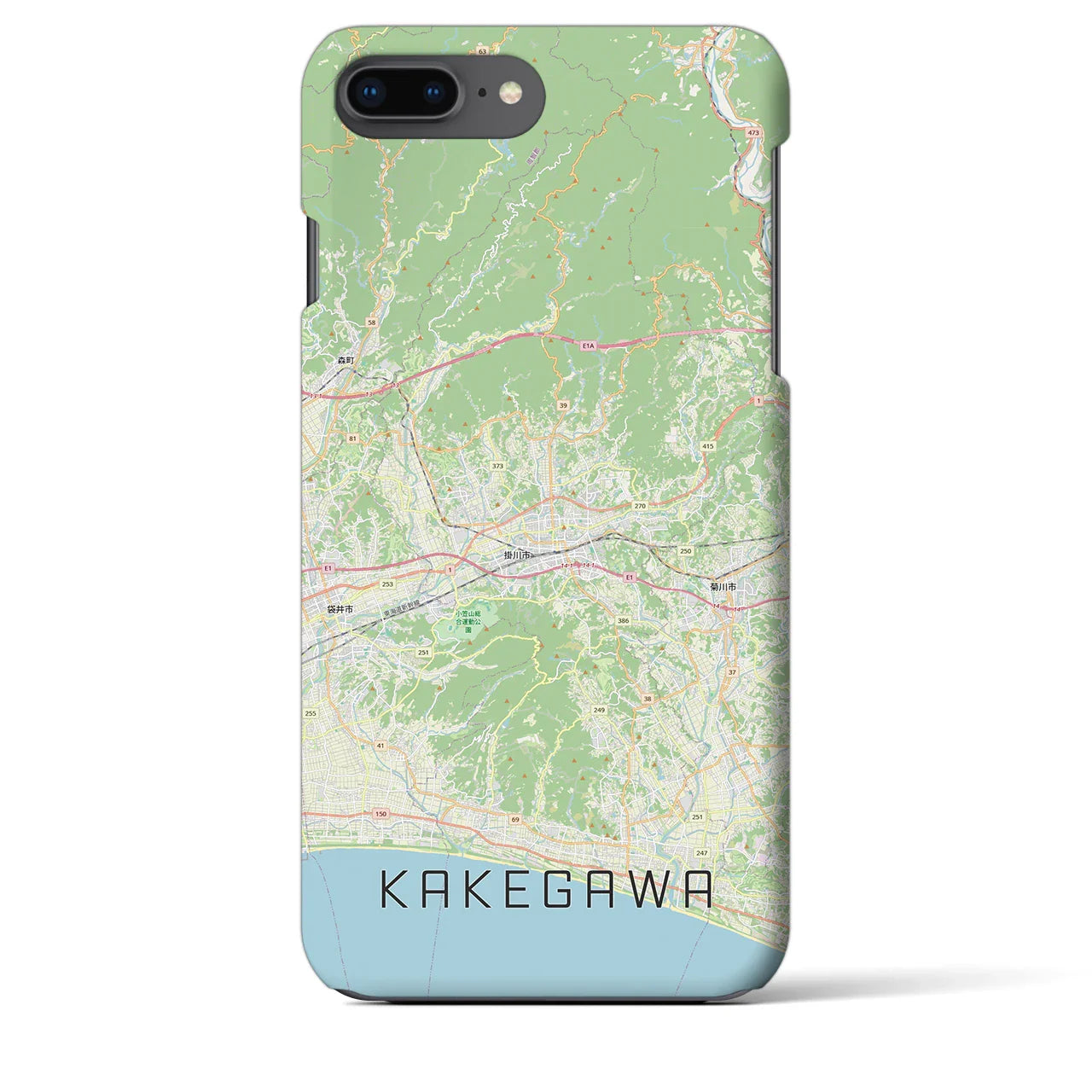 【掛川3(静岡県)】地図柄iPhoneケース(バックカバータイプ)