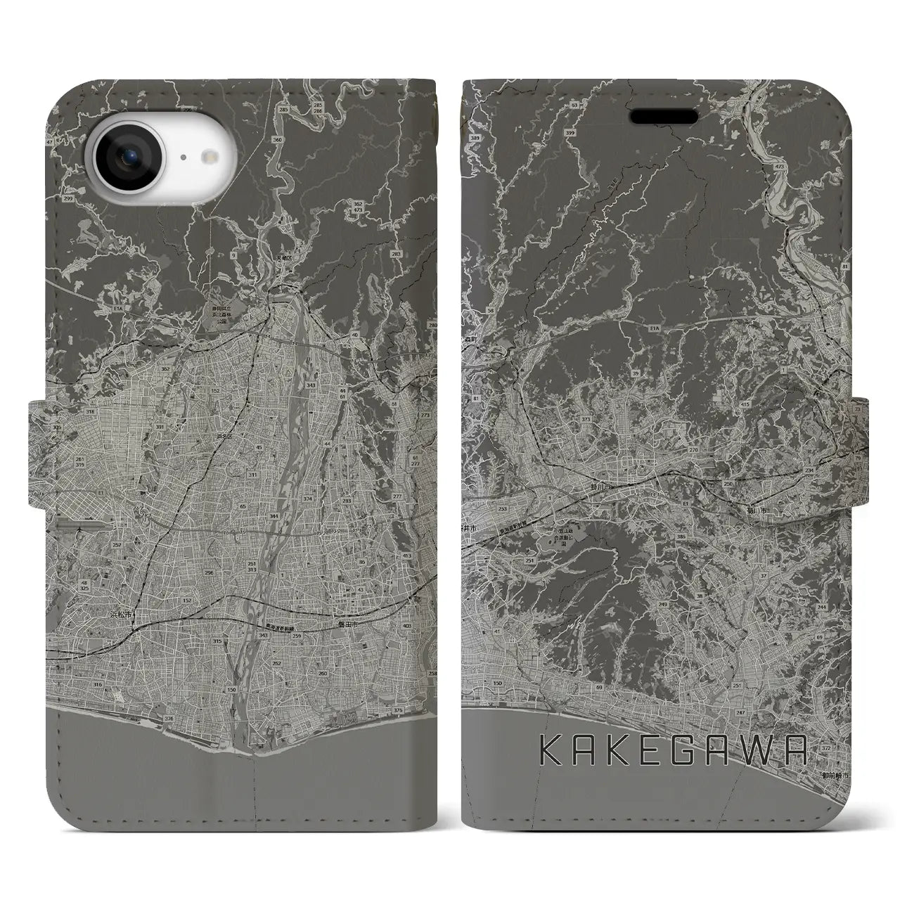 【掛川3(静岡県)】地図柄iPhoneケース(手帳タイプ)