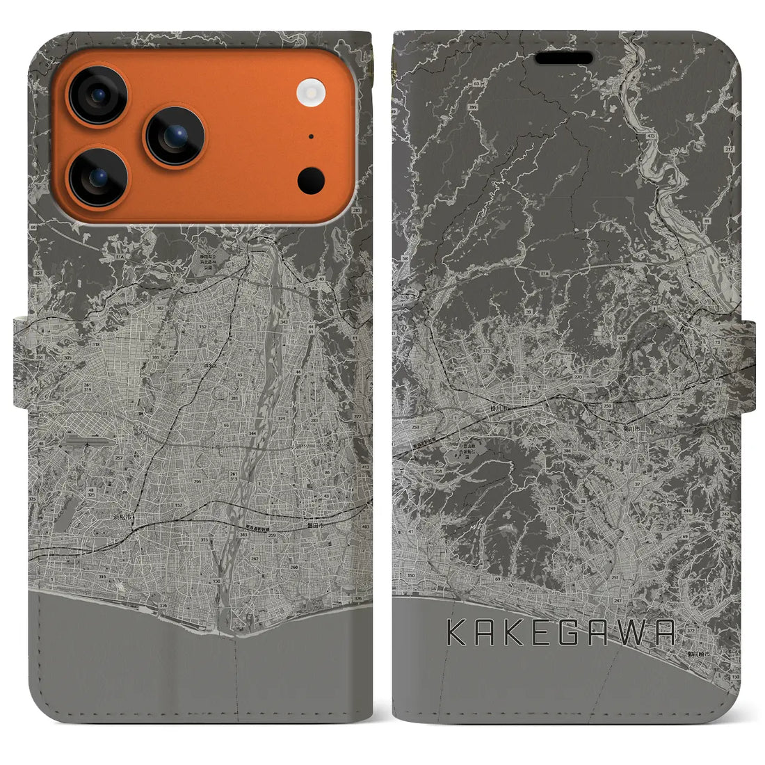 【掛川3(静岡県)】地図柄iPhoneケース(手帳タイプ)