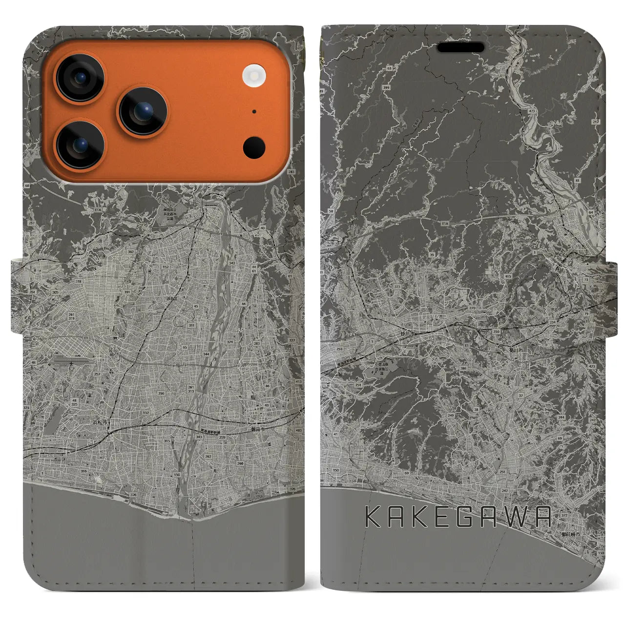 【掛川3(静岡県)】地図柄iPhoneケース(手帳タイプ)