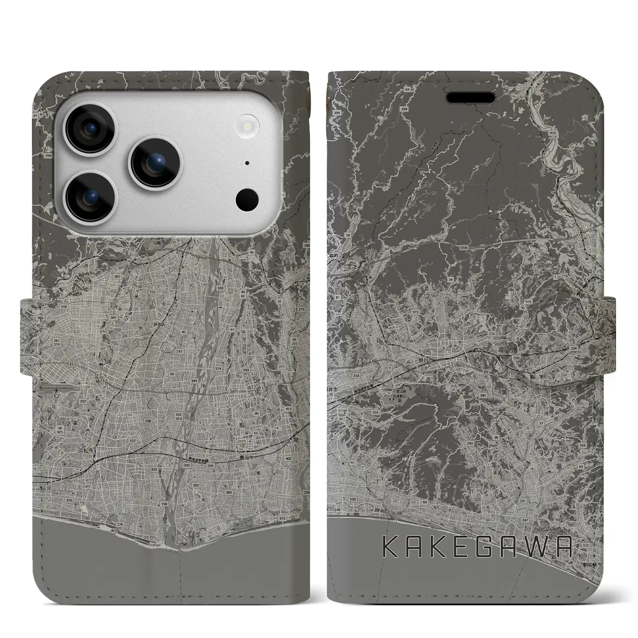 【掛川3(静岡県)】地図柄iPhoneケース(手帳タイプ)