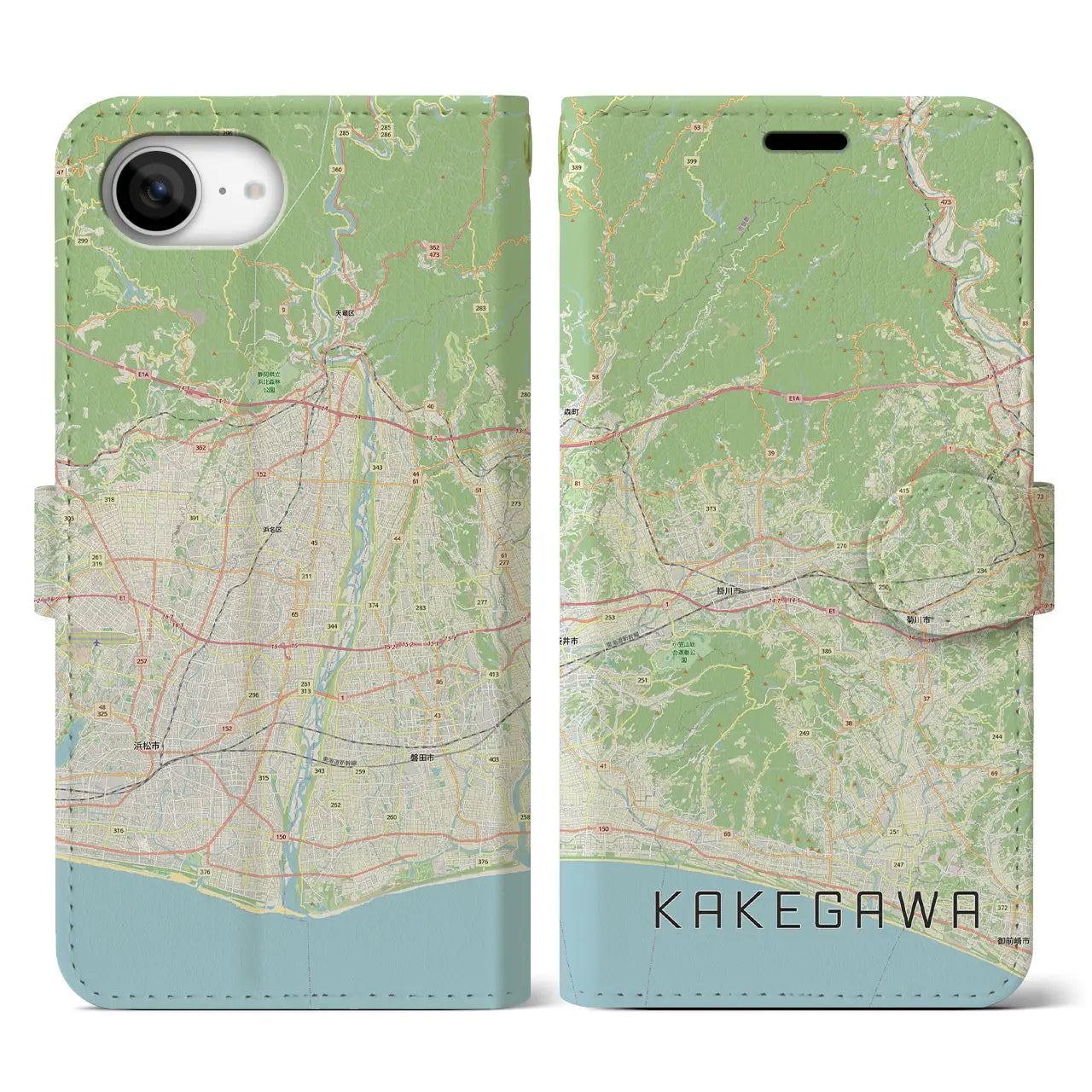 【掛川3(静岡県)】地図柄iPhoneケース(手帳タイプ)