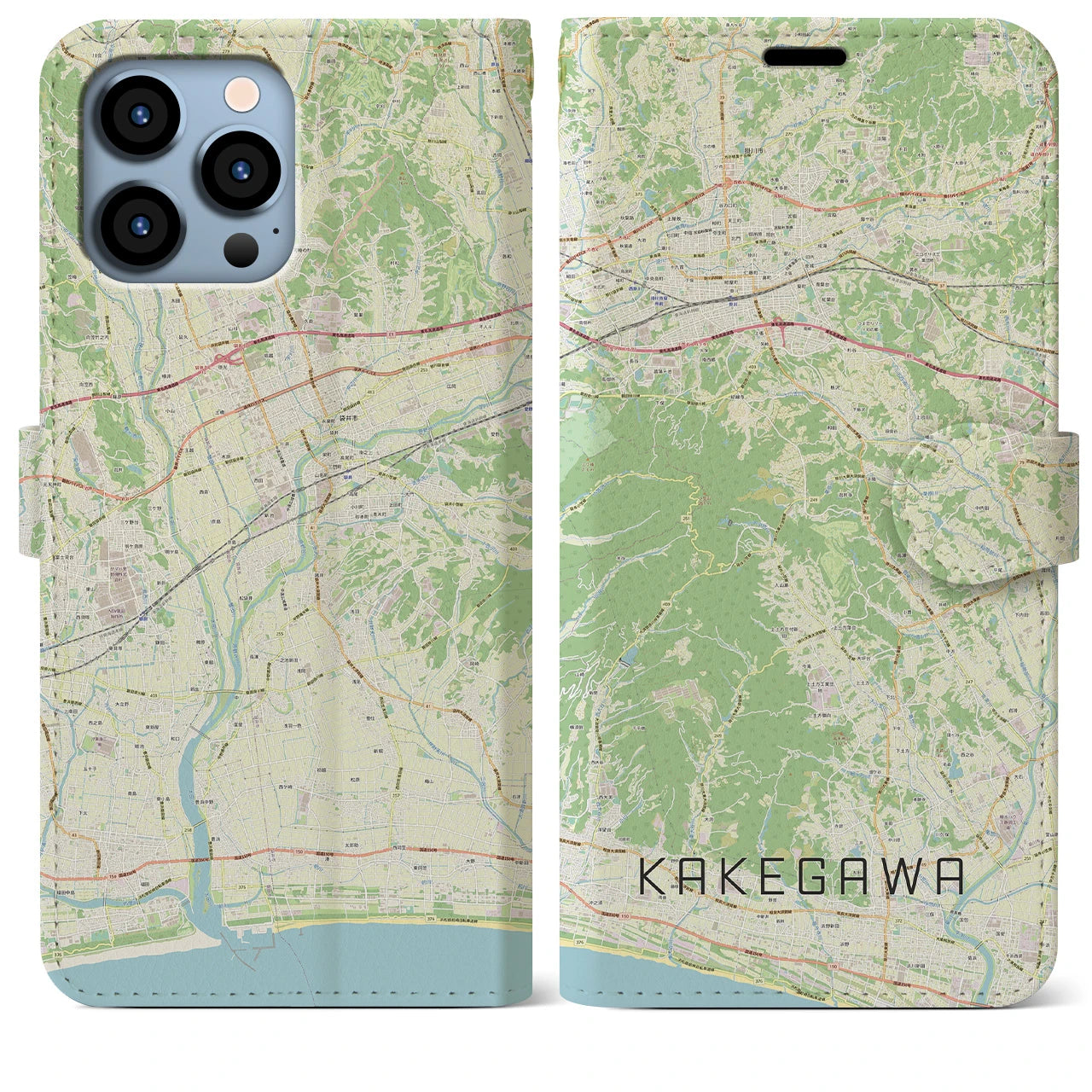 【掛川(静岡県)】地図柄iPhoneケース(手帳タイプ)