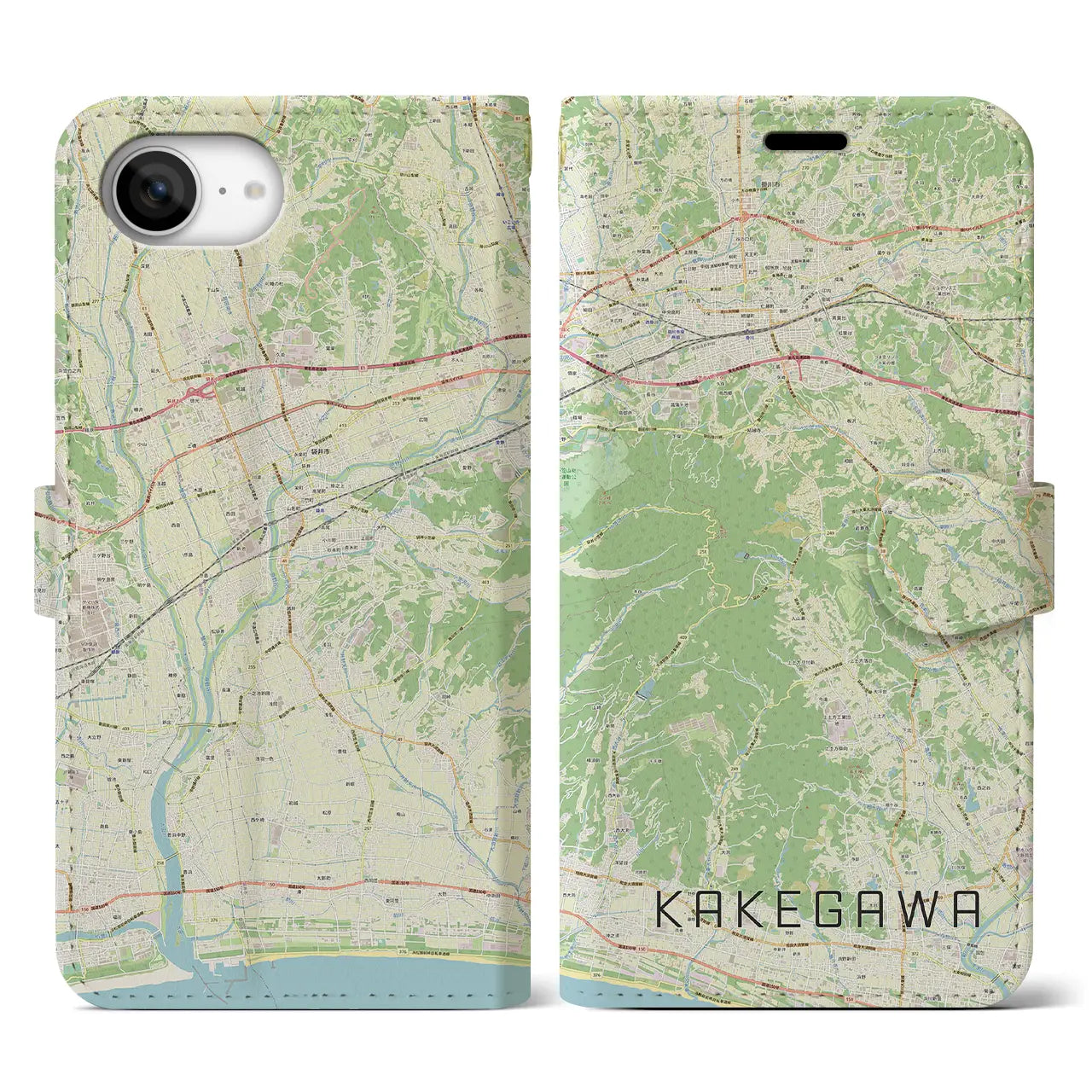 【掛川(静岡県)】地図柄iPhoneケース(手帳タイプ)