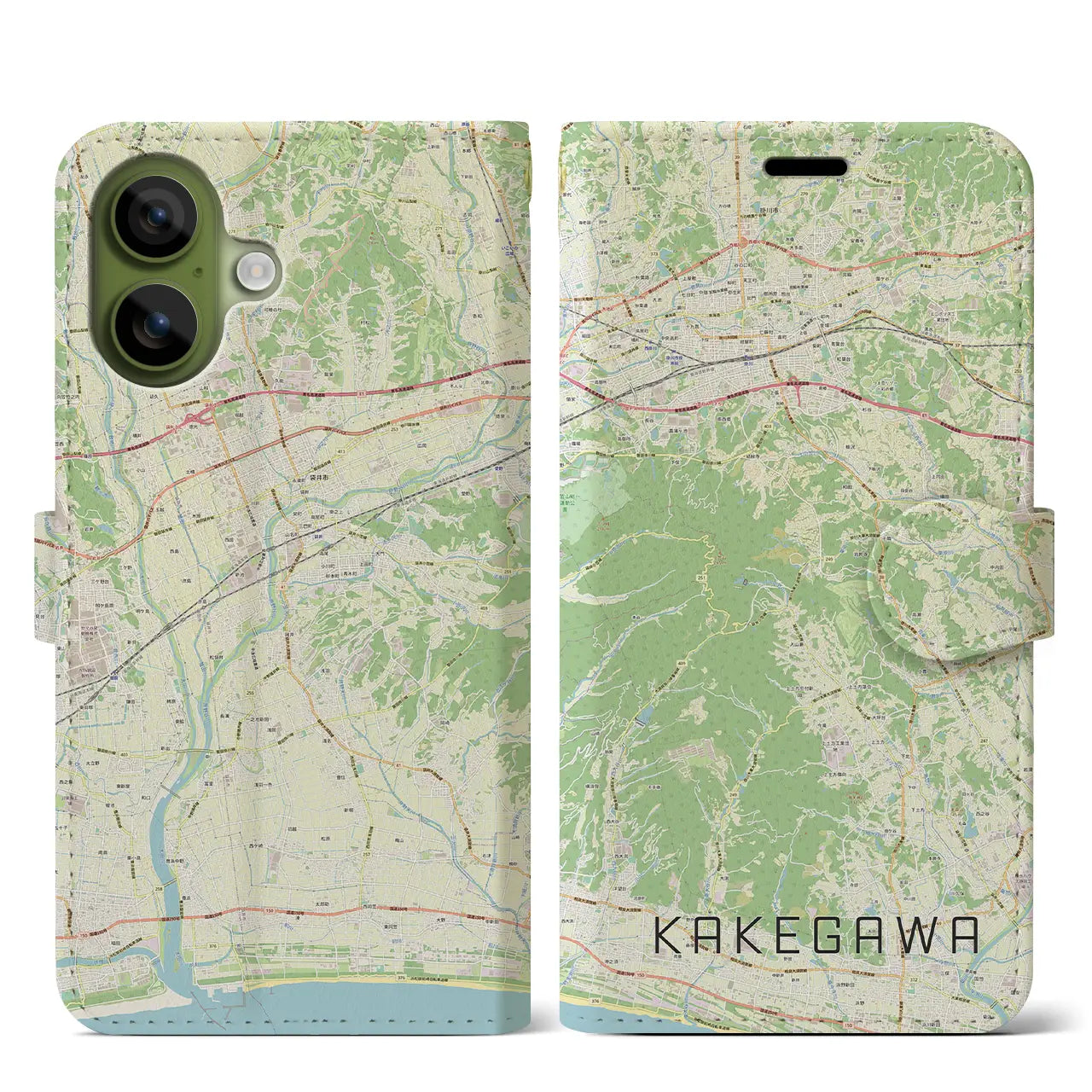 【掛川(静岡県)】地図柄iPhoneケース(手帳タイプ)ナチュラル・iPhone 17 Pro Max 用