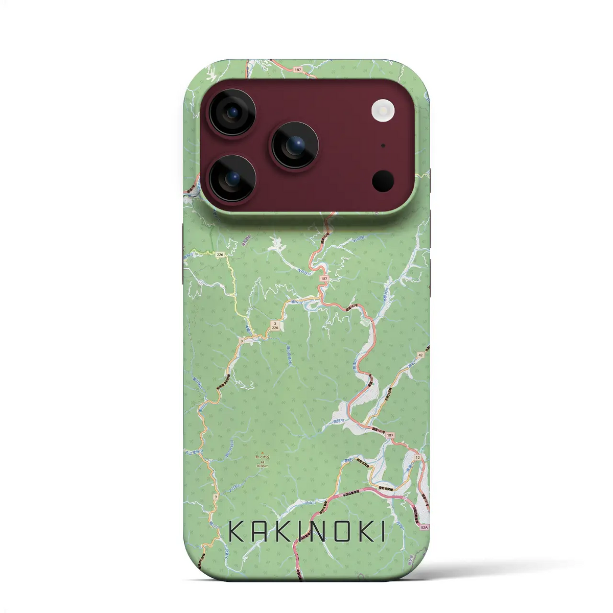 【柿木(島根県)】地図柄iPhoneケース(バックカバータイプ)ブラック・iPhone 17 Pro Max 用