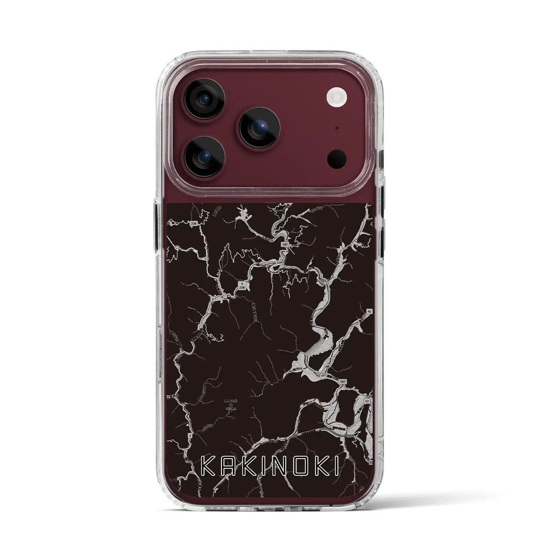 【柿木(島根県)】地図柄iPhoneケース(MagSafeタイプ)モノトーン・iPhone 17 Pro Max 用