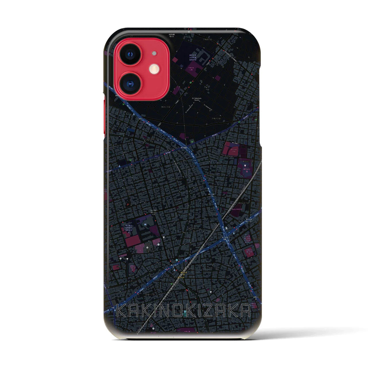 【柿の木坂(東京都)】地図柄iPhoneケース(バックカバータイプ)