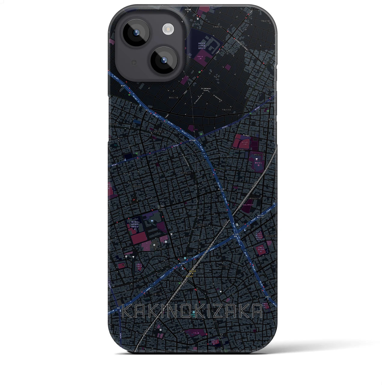 【柿の木坂(東京都)】地図柄iPhoneケース(バックカバータイプ)