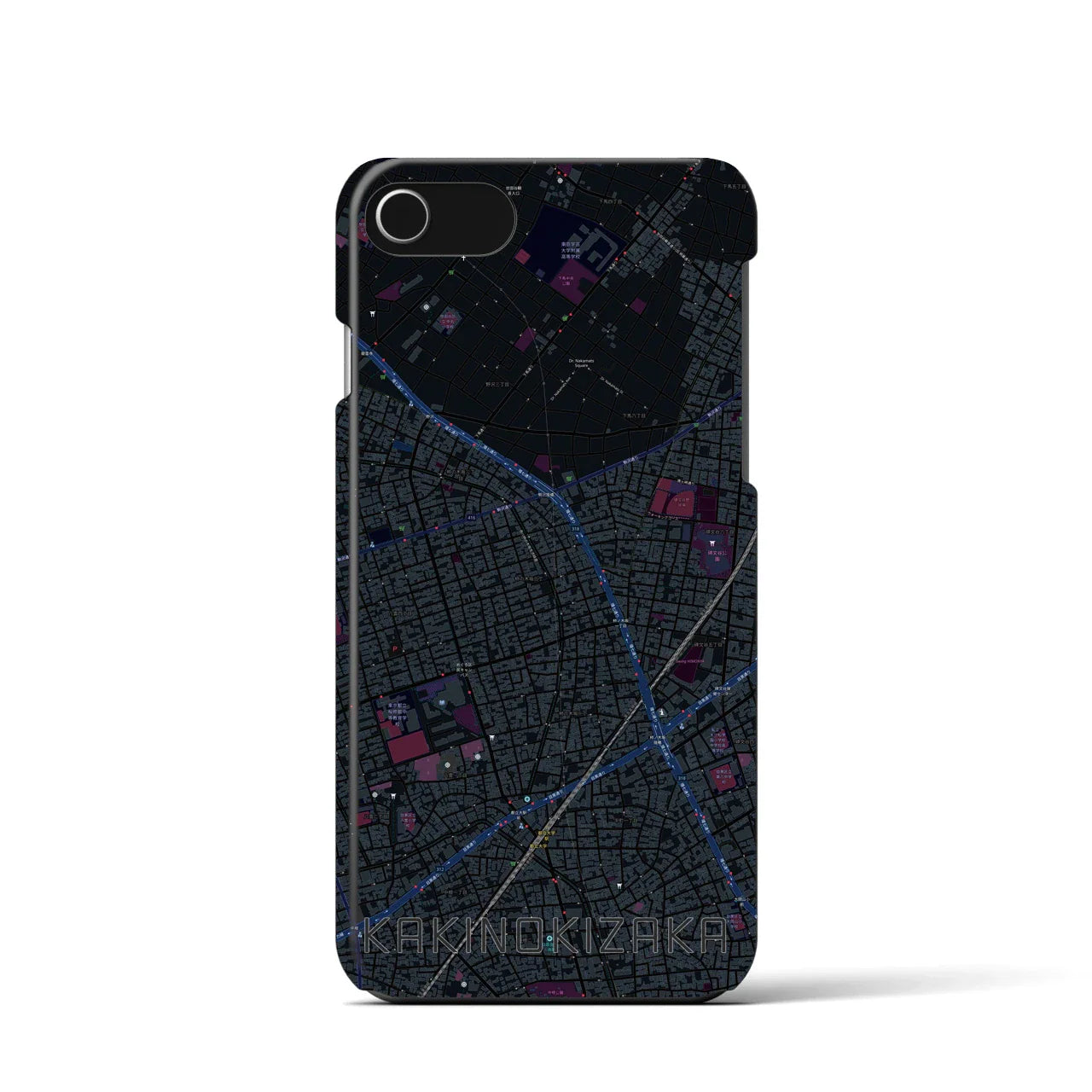 【柿の木坂(東京都)】地図柄iPhoneケース(バックカバータイプ)