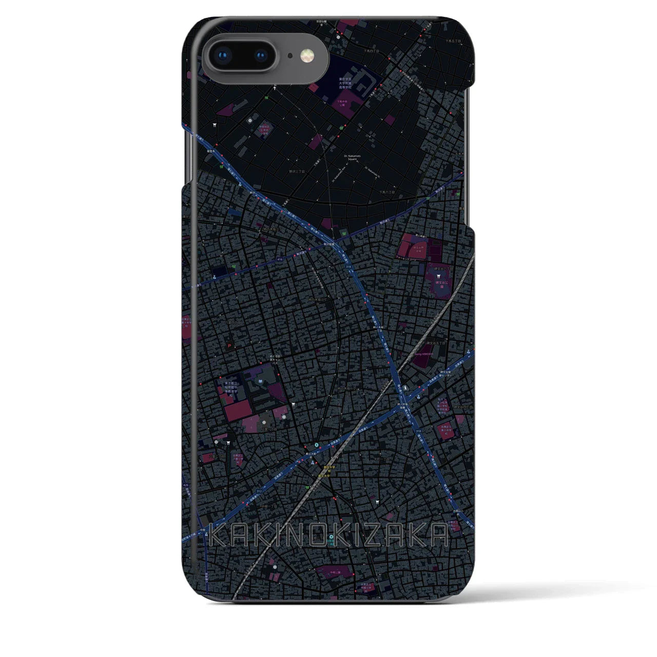 【柿の木坂(東京都)】地図柄iPhoneケース(バックカバータイプ)