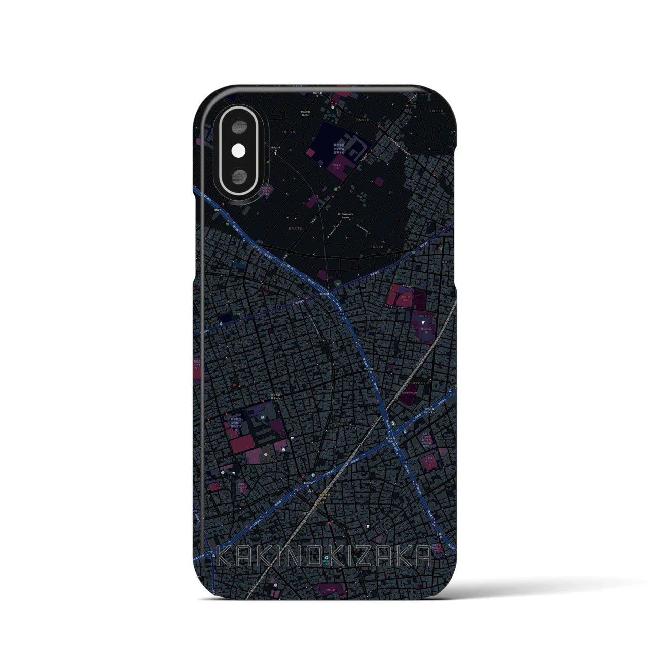 【柿の木坂(東京都)】地図柄iPhoneケース(バックカバータイプ)