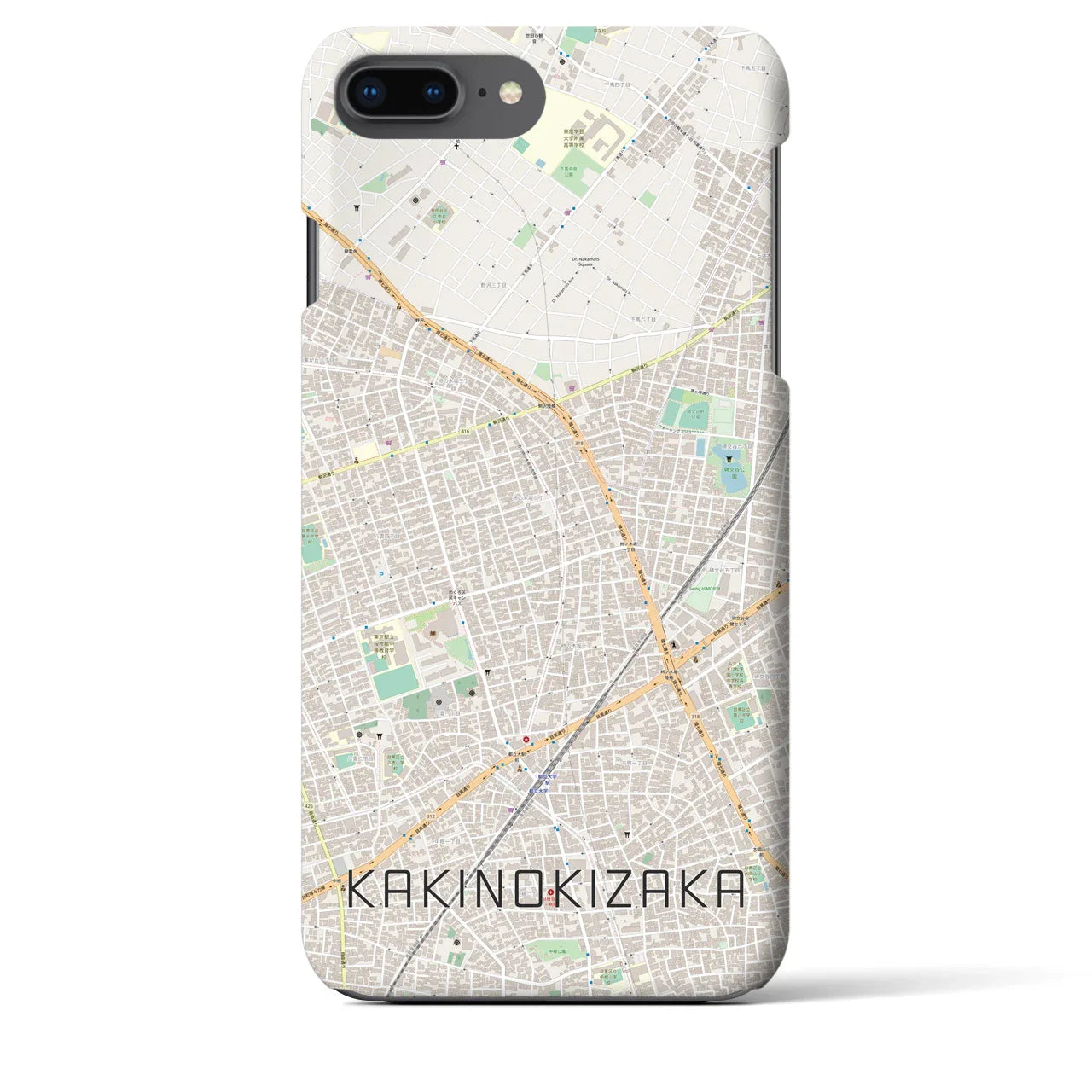 【柿の木坂(東京都)】地図柄iPhoneケース(バックカバータイプ)