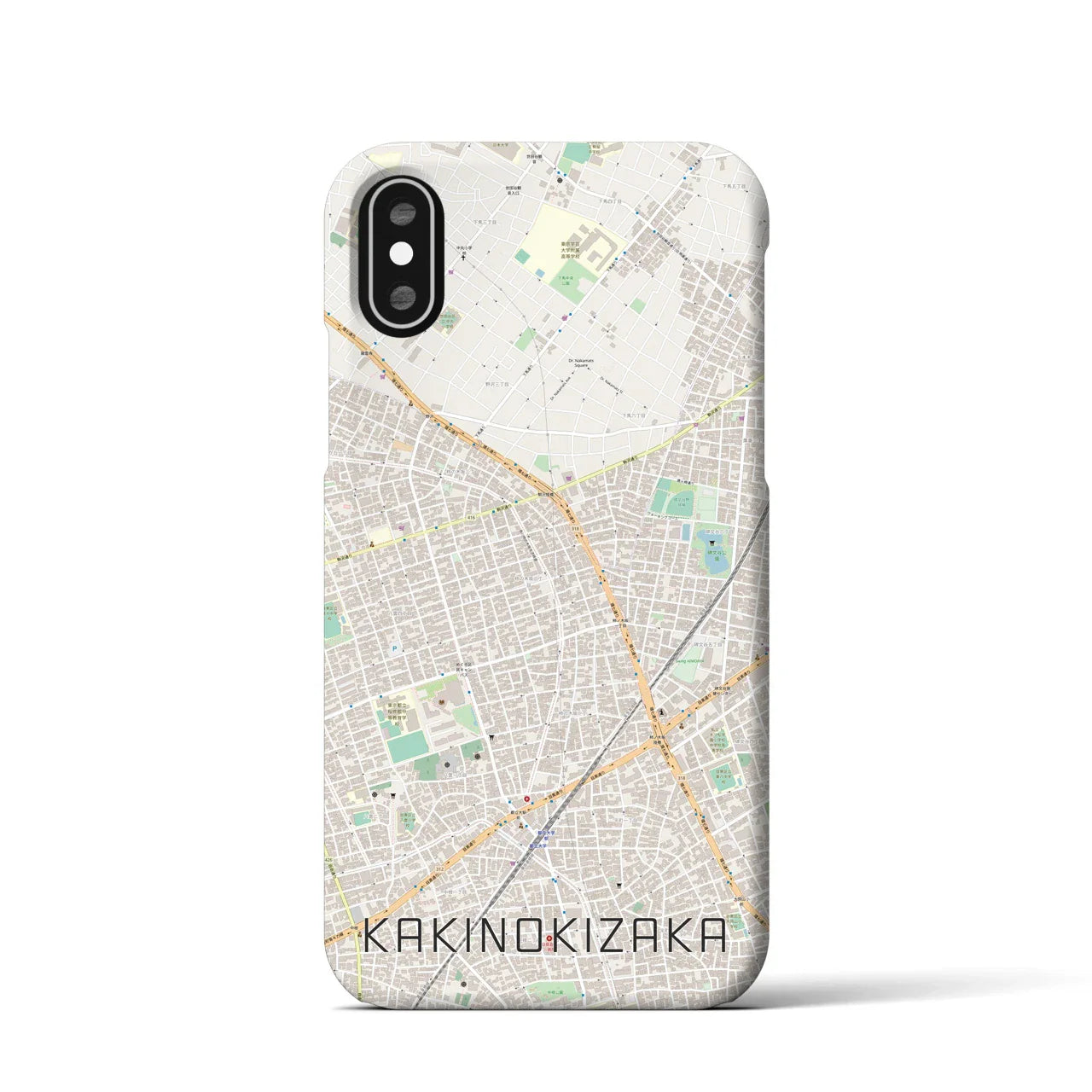 【柿の木坂(東京都)】地図柄iPhoneケース(バックカバータイプ)