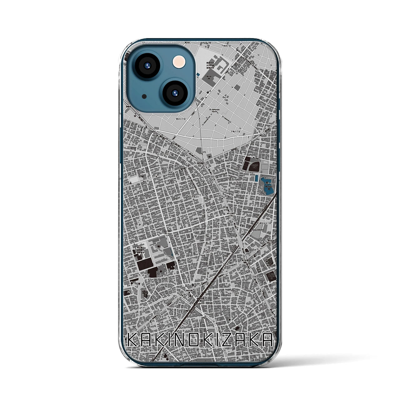 【柿の木坂(東京都)】地図柄iPhoneケース(クリアタイプ)