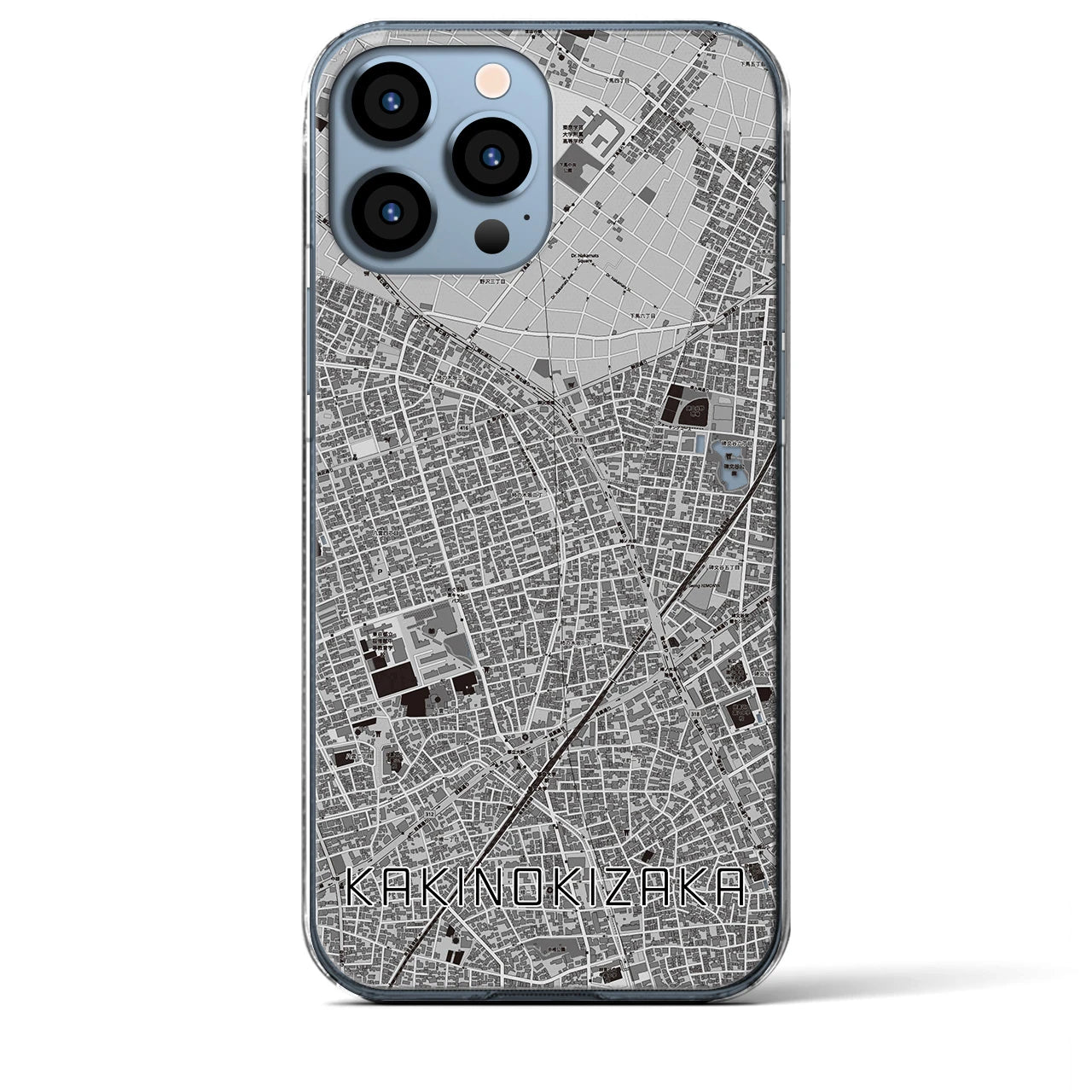 【柿の木坂(東京都)】地図柄iPhoneケース(クリアタイプ)